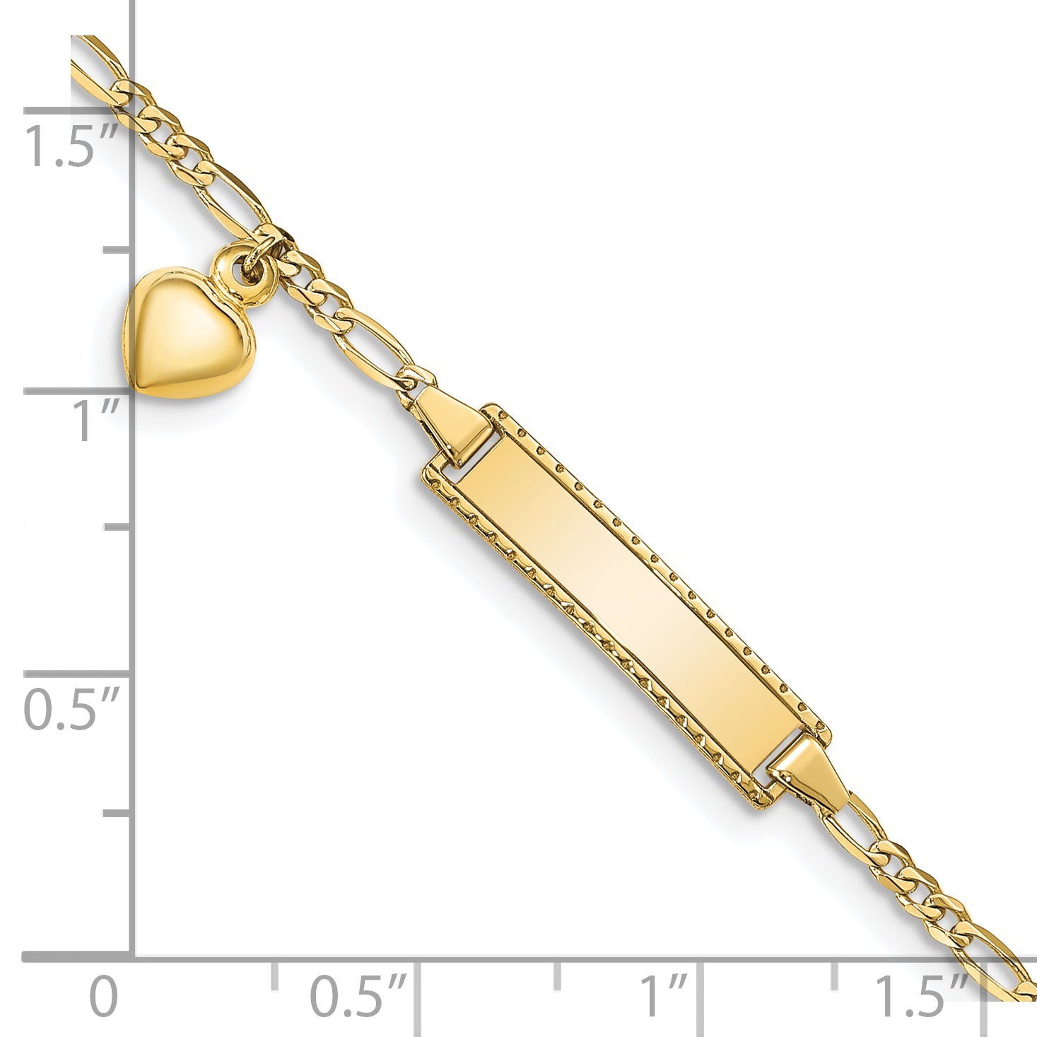 10k Yellow Gold Figaro Link ID Bracelet