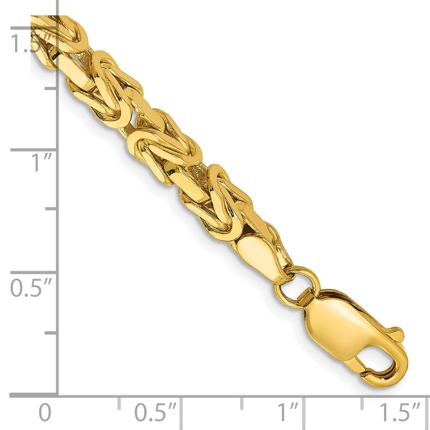 7 Inch 10K Yellow Gold 10K 4mm Byzantine Chain Bracelet