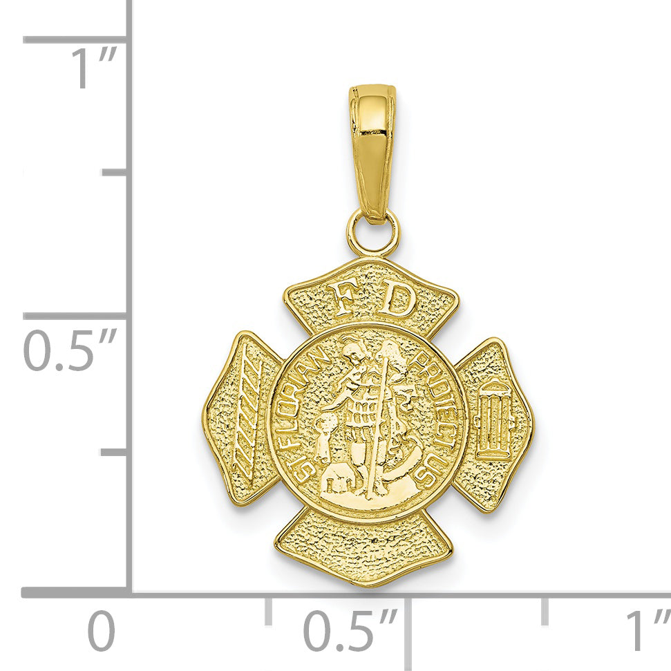 10K Yellow Gold St. Florian Protect Us/Fire Dept. Pendant
