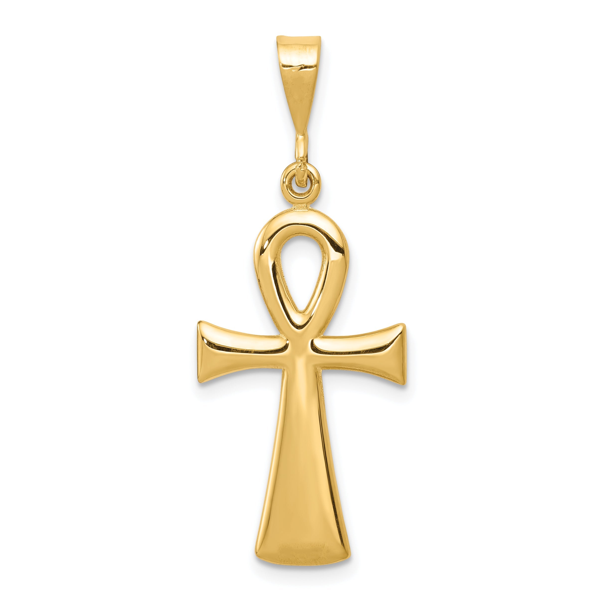 10K Yellow Gold Egyptian Ankh Cross Pendant