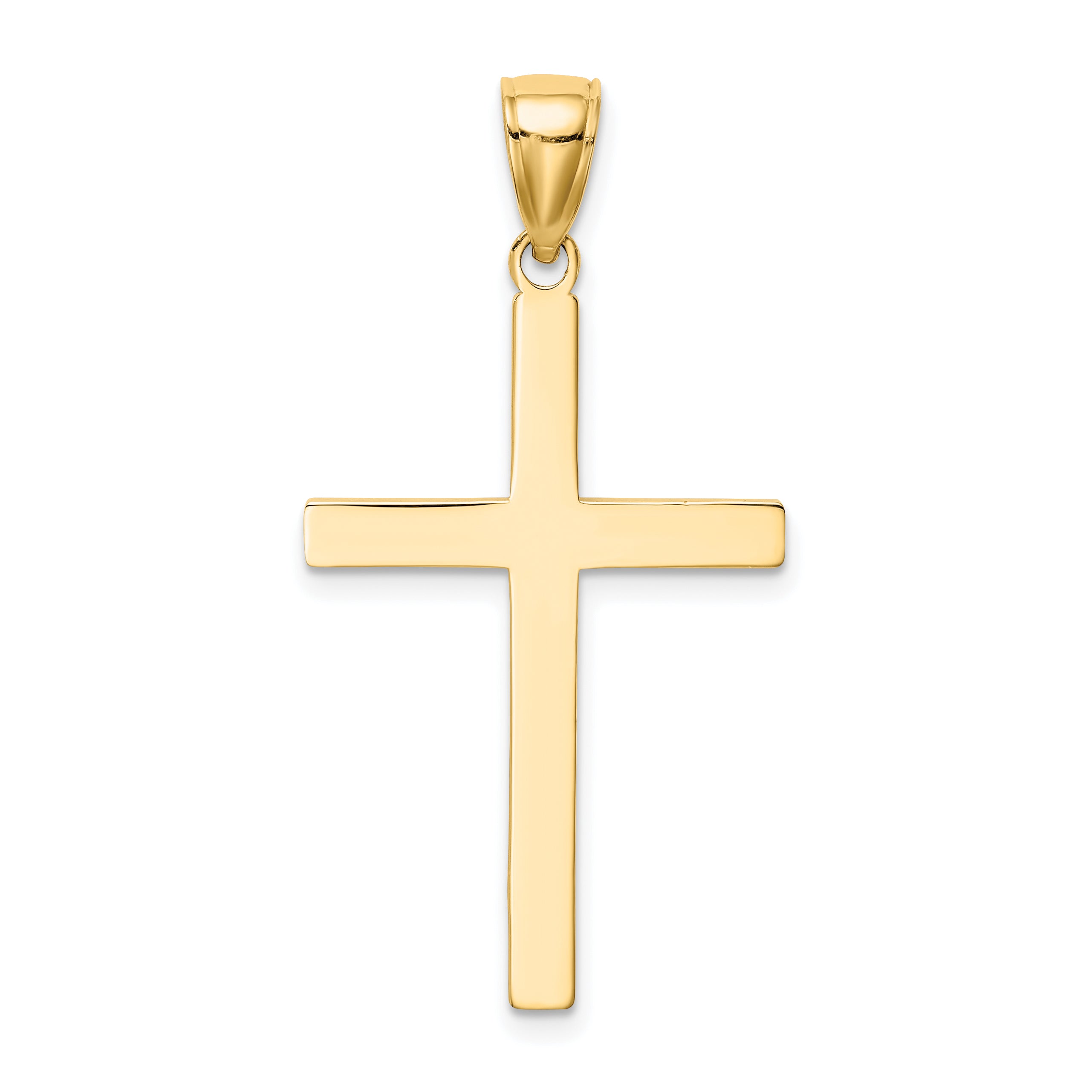 10K Yellow Gold Polished Cross Pendant
