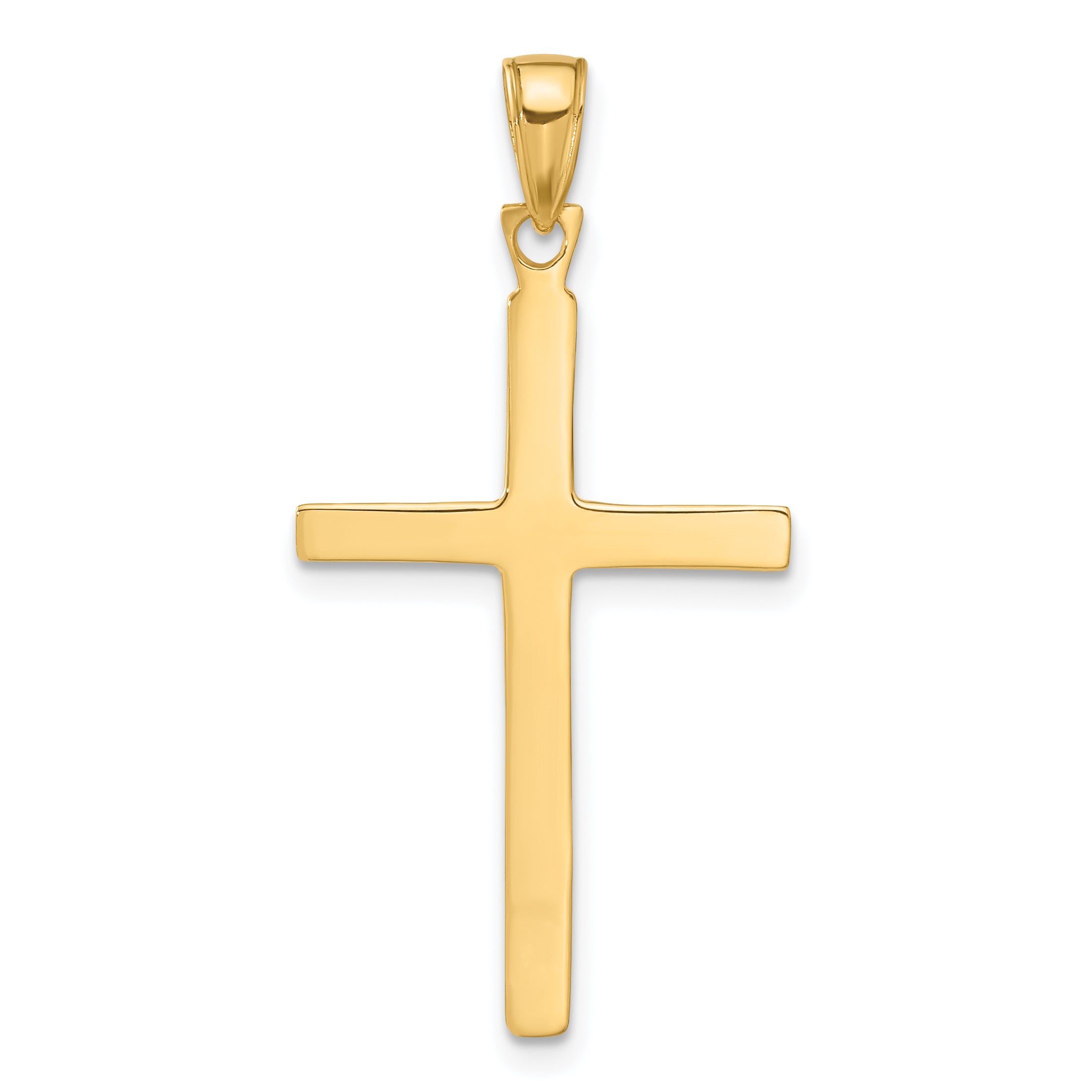 10K Yellow Gold 10K Polished Finish Accent Stick Cross Pendant
