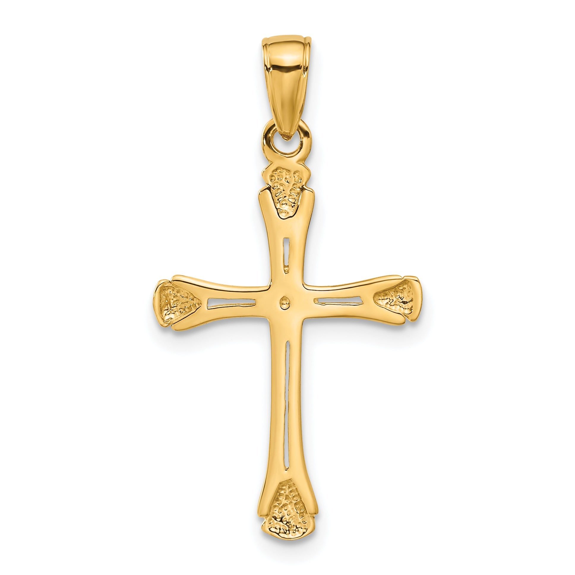 10K Yellow Gold 10K Cross With Triangle Tips Pendant