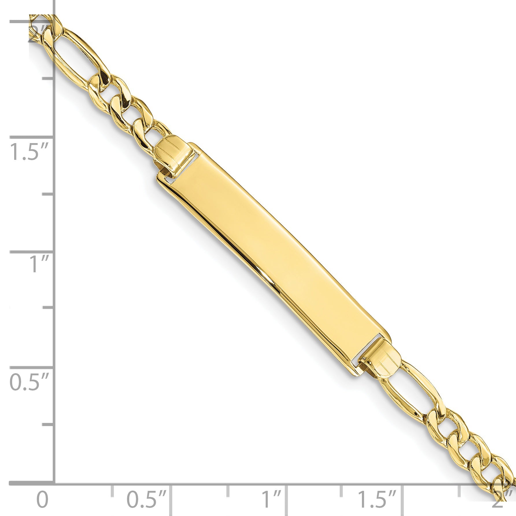 10K Yellow Gold Semi-Solid Figaro Link Id Bracelet