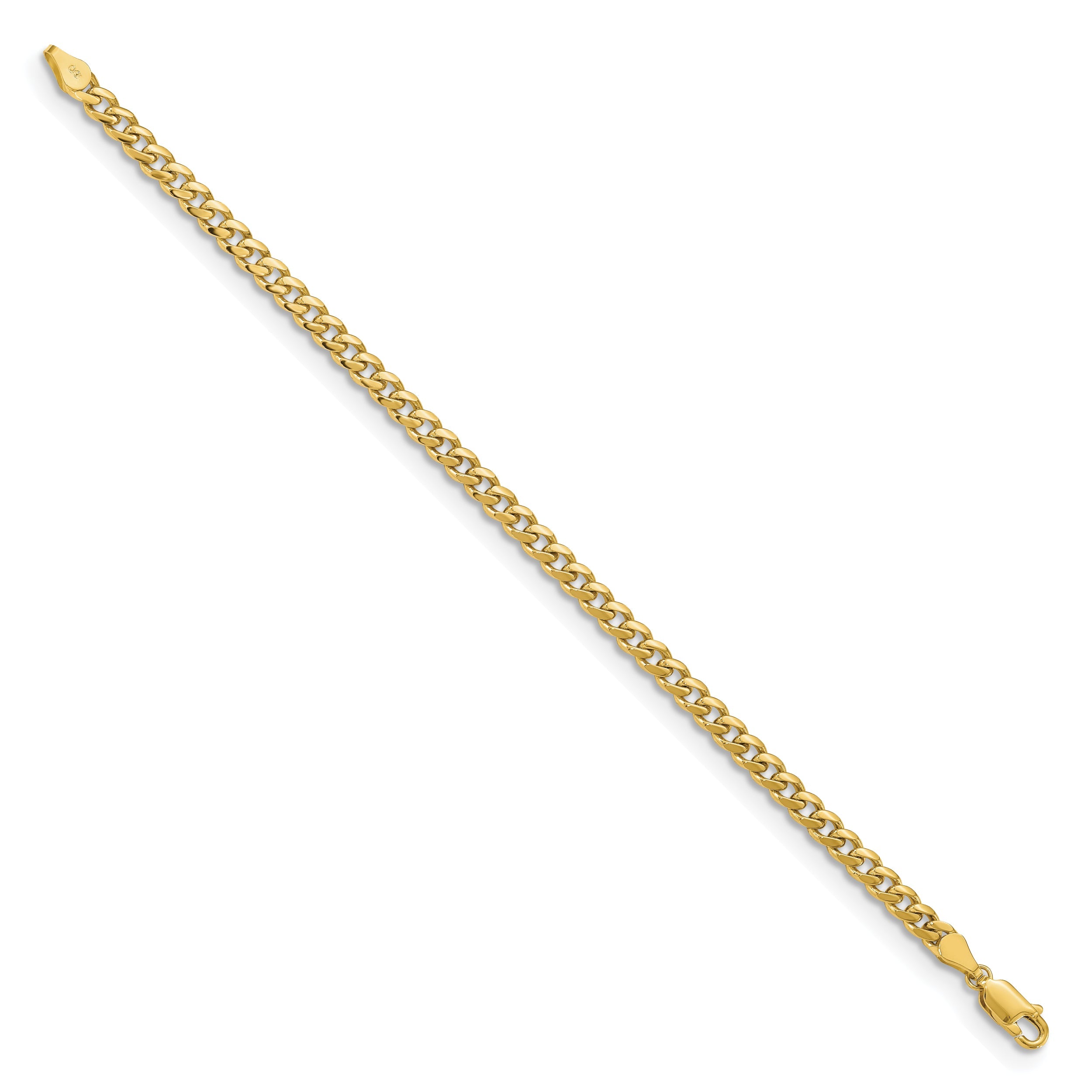 8 Inch 10K Yellow Gold 10K 4.25mm Solid Miami Cuban Chain Bracelet
