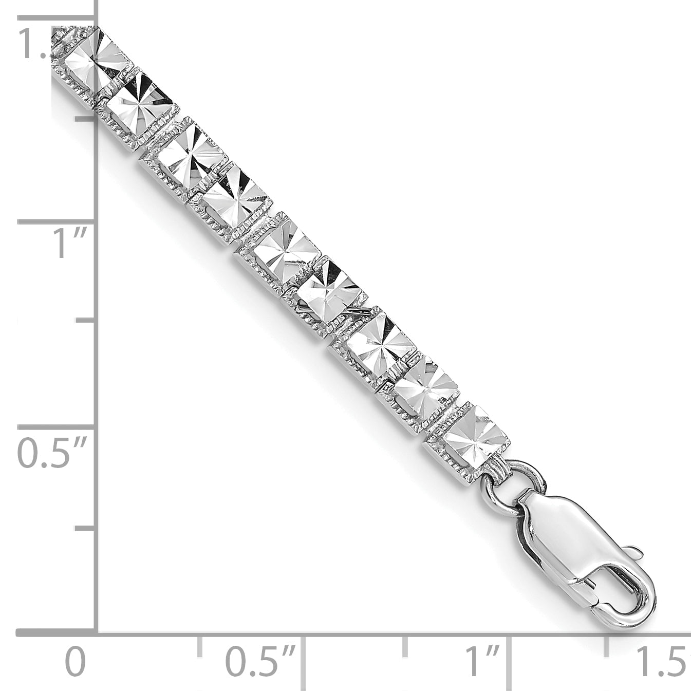10K White Gold 10K Diamond-Cut Bracelet