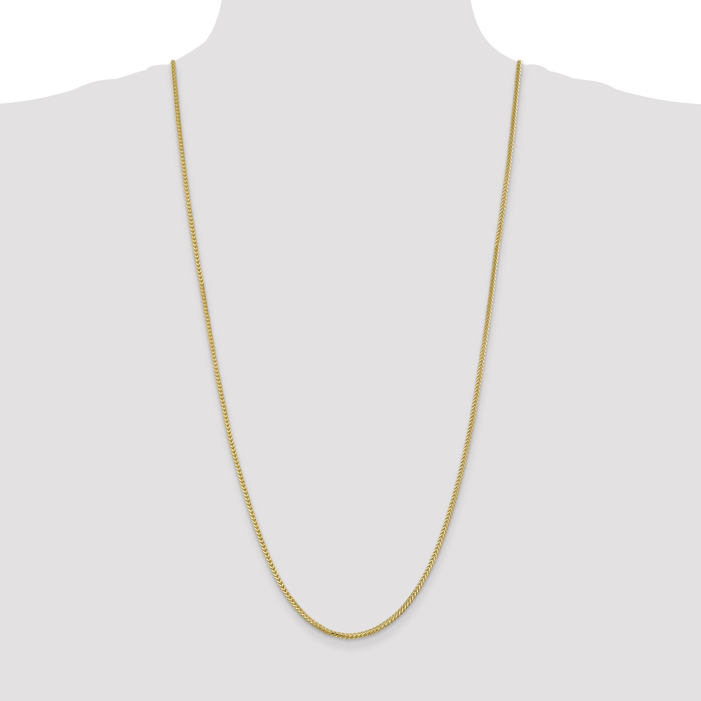 30 Inch 10K 2mm Franco Chain Necklace