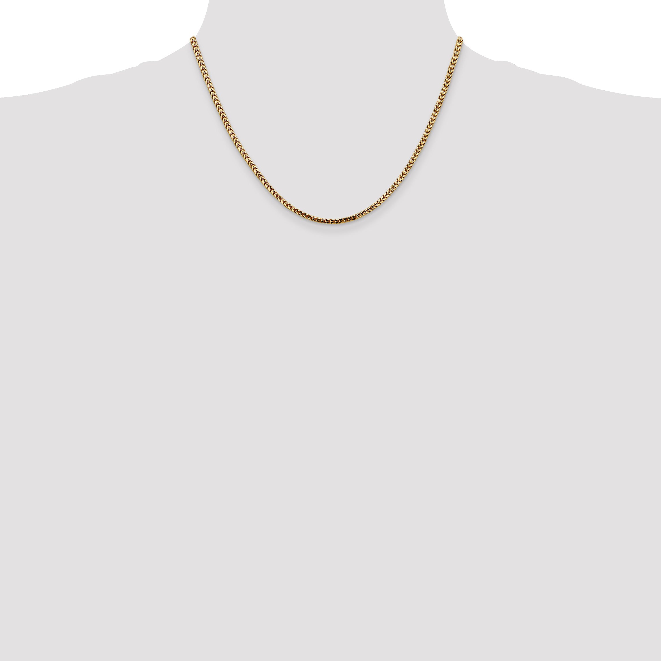 18 Inch 10K Yellow Gold 2.5mm Franco Chain Necklace