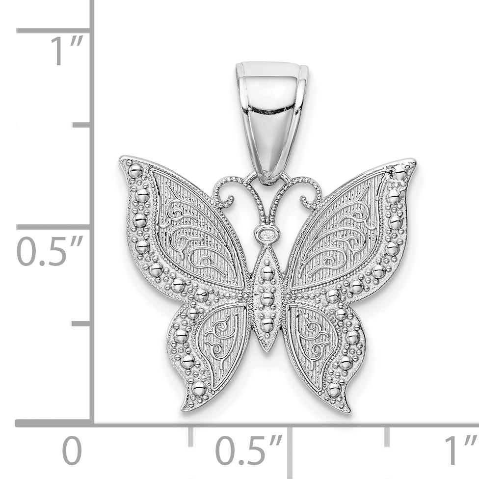 10K White Gold 10K Butterfly Pendant