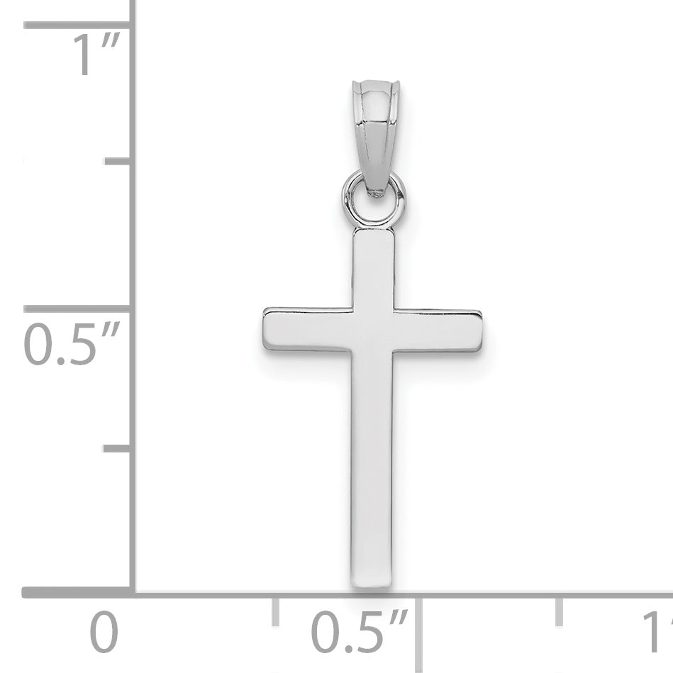 10K White Gold Polished Cross Pendant