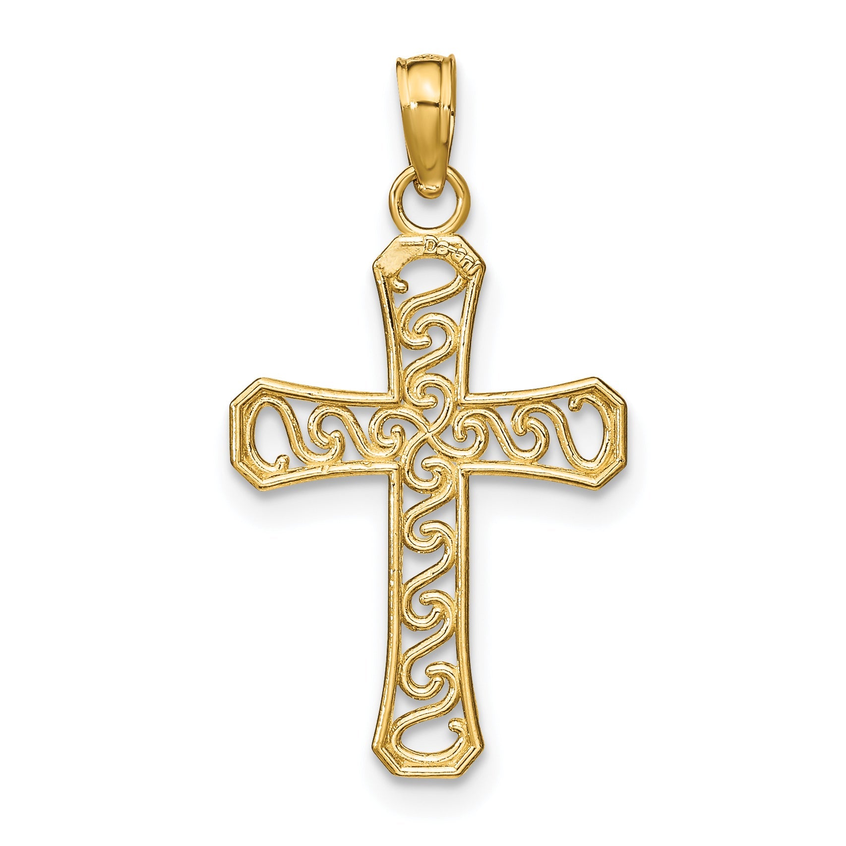 10K Yellow Gold Fancy Cross Pendant