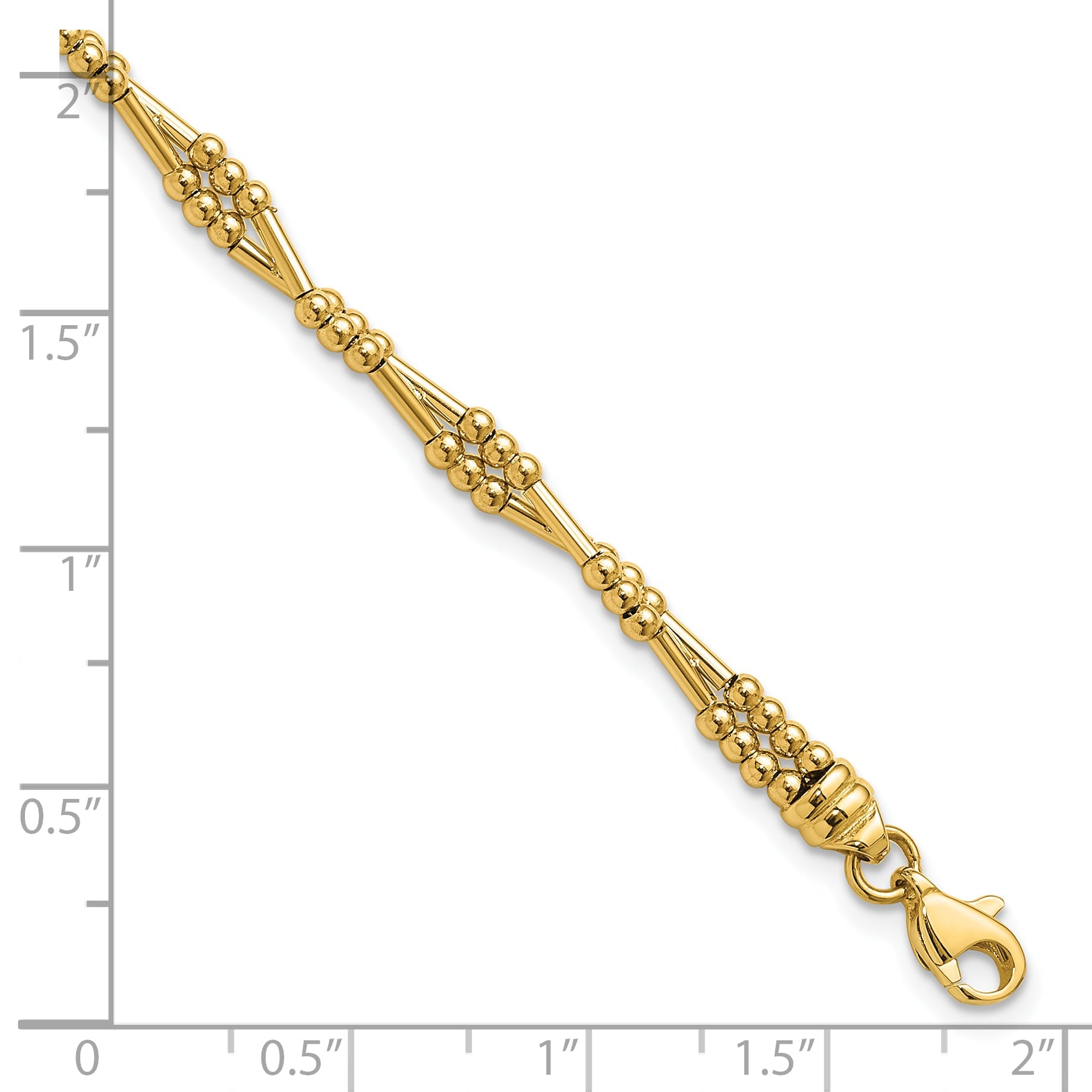 10K Yellow Gold Polished Fancy Beaded Bracelet