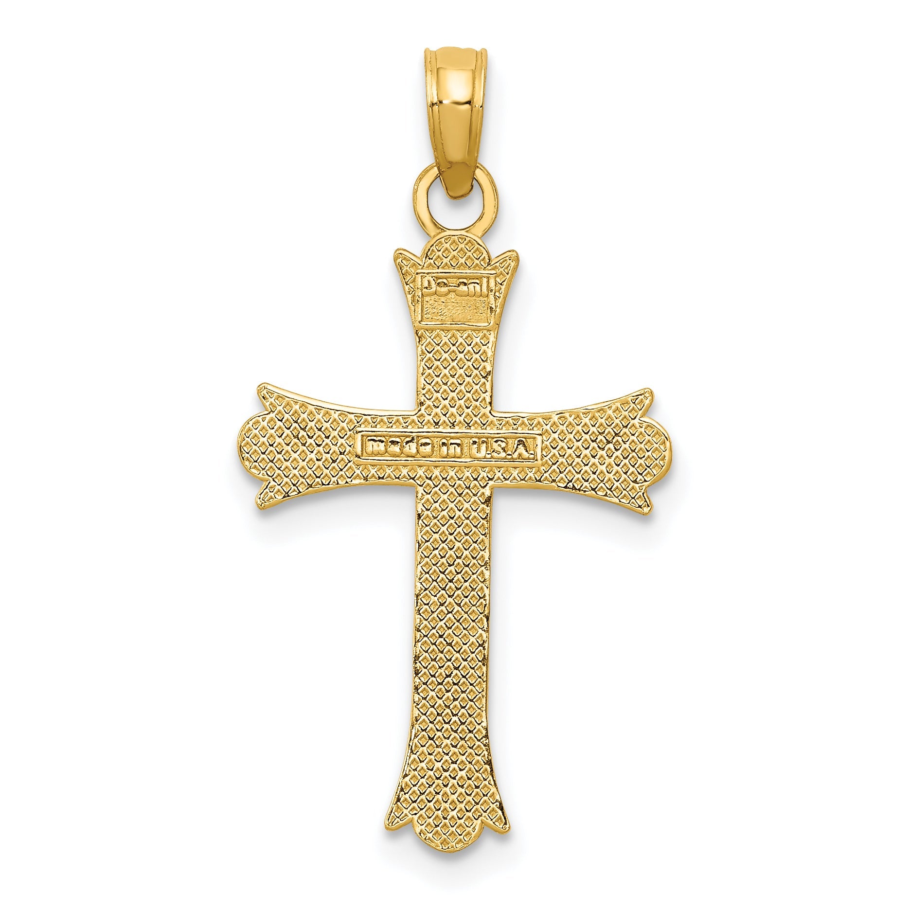 10K Yellow Gold 10K Fleur De Lis Cross Pendant