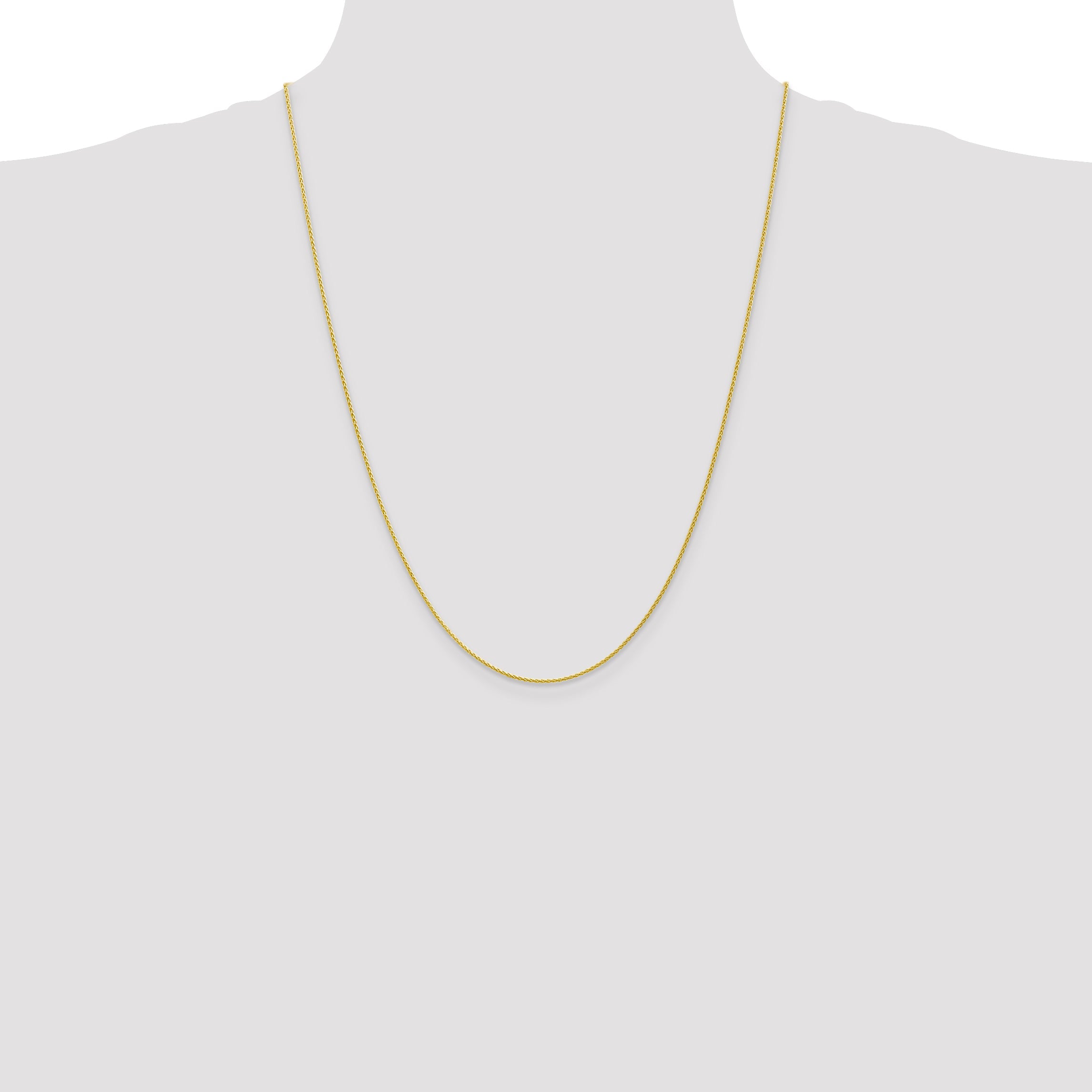 24 Inch 10K Yellow Gold 1.2mm Parisian Wheat Chain Necklace