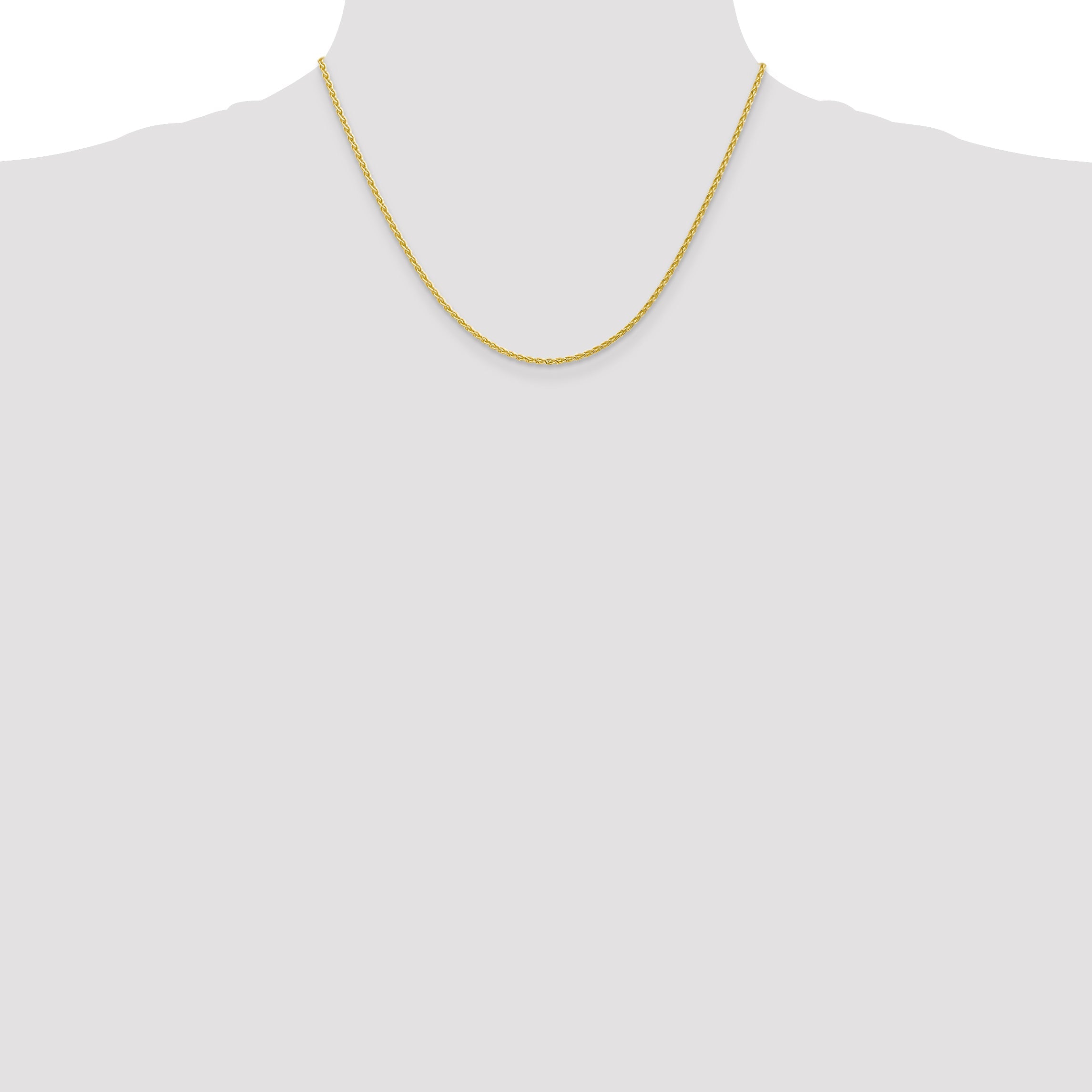 18 Inch 10K Yellow Gold 1.75mm Parisian Wheat Chain Necklace