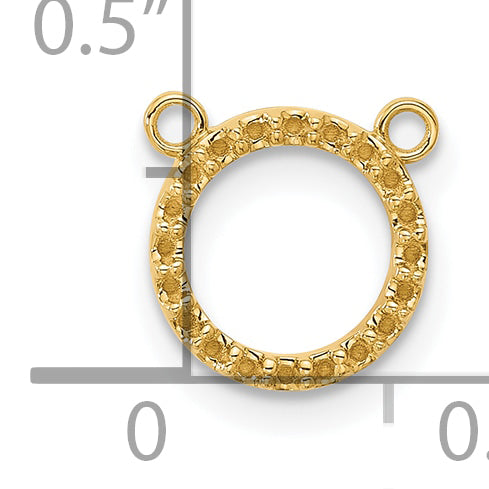 10K Yellow Gold Open Circle Necklace W/Out Chain Mounting