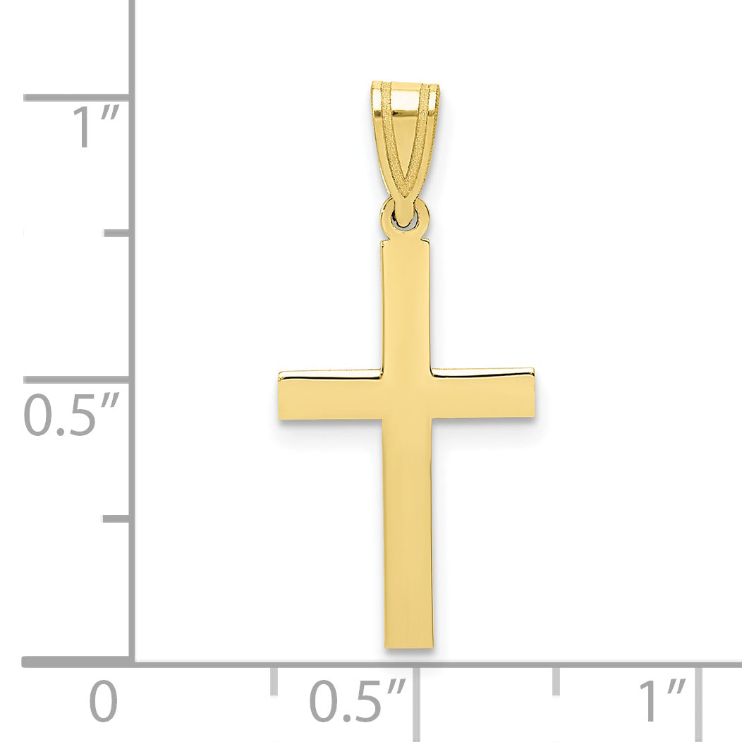 10K Yellow Gold Sandblasted Cross Pendant