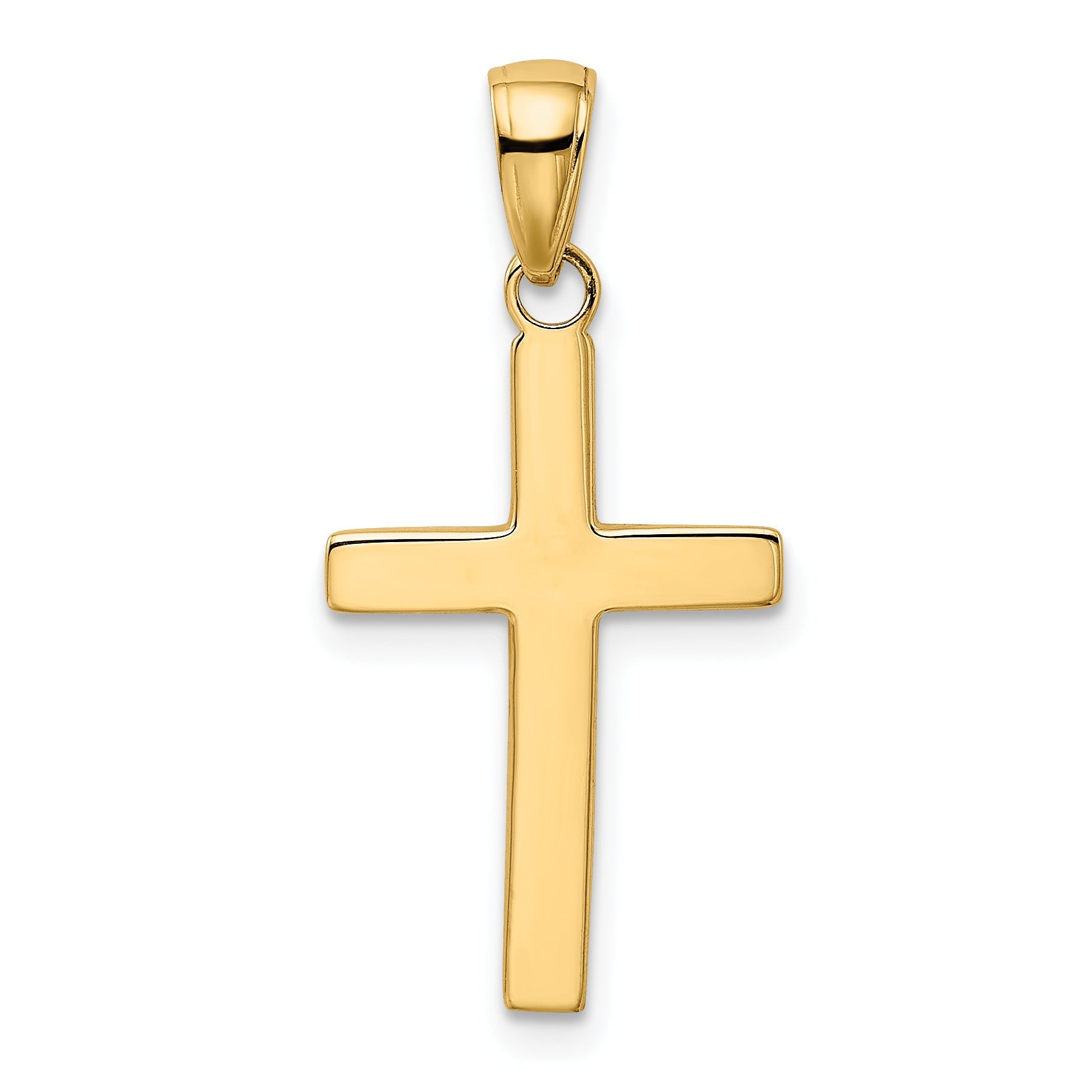 10K Yellow Gold Polished Cross Pendant