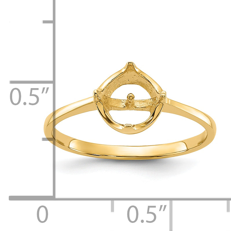 10K Yellow Gold 10K Polished Pearl Ring Mounting