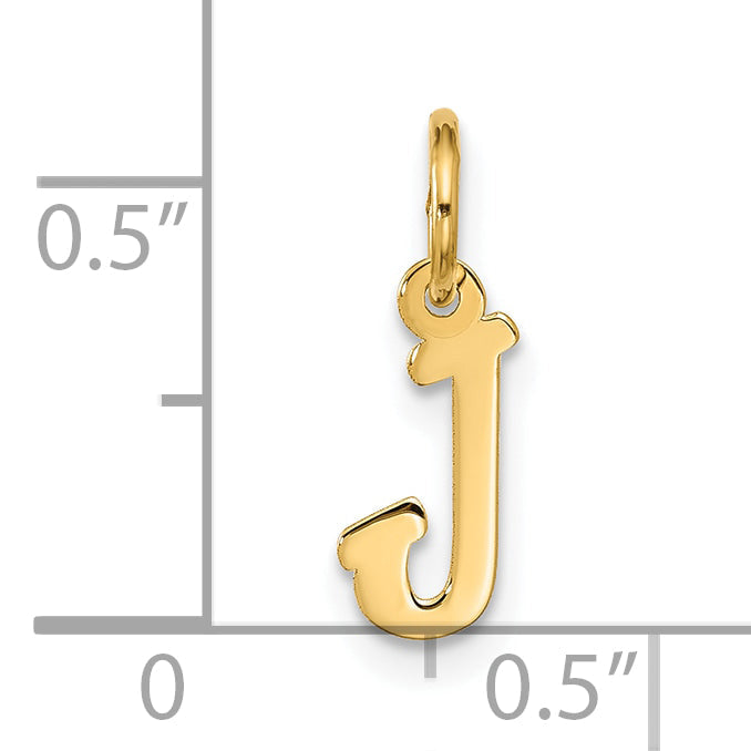10K Yellow Gold Small Script Initial J Charm