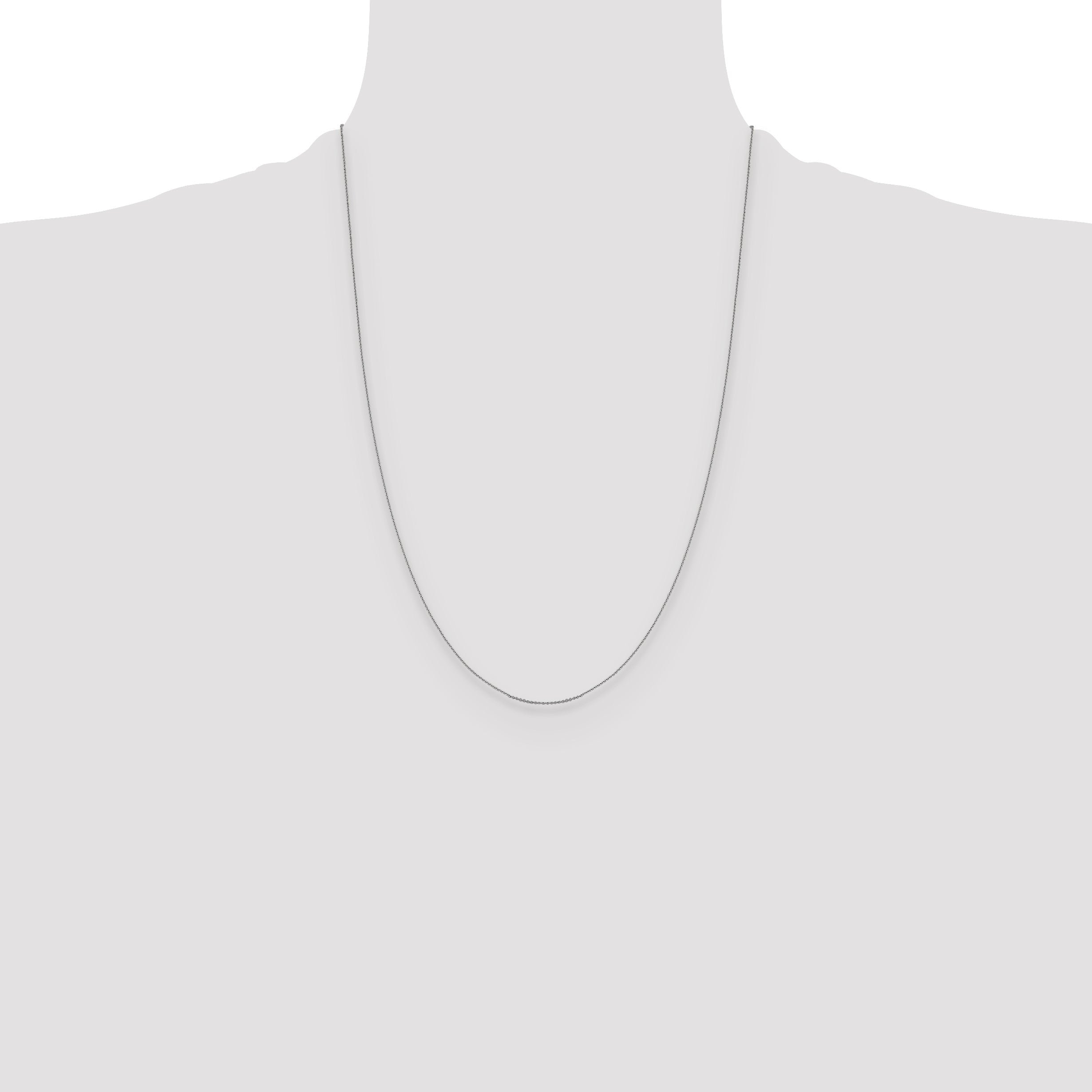 24 Inch 14K White Gold .85 mm D/C Cable Chain Necklace