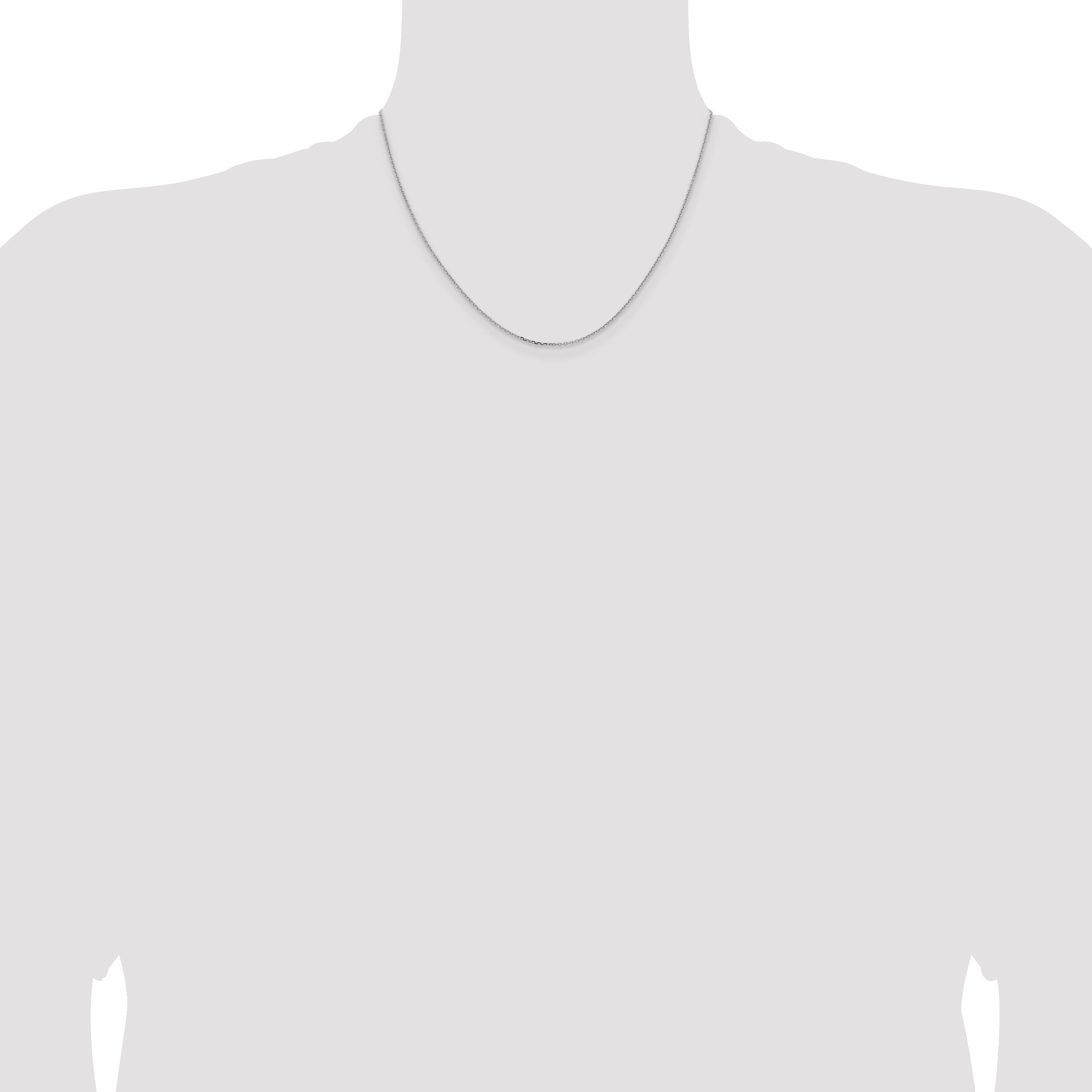 18 Inch 14K White Gold 1.05mm D/C Cable Chain Necklace