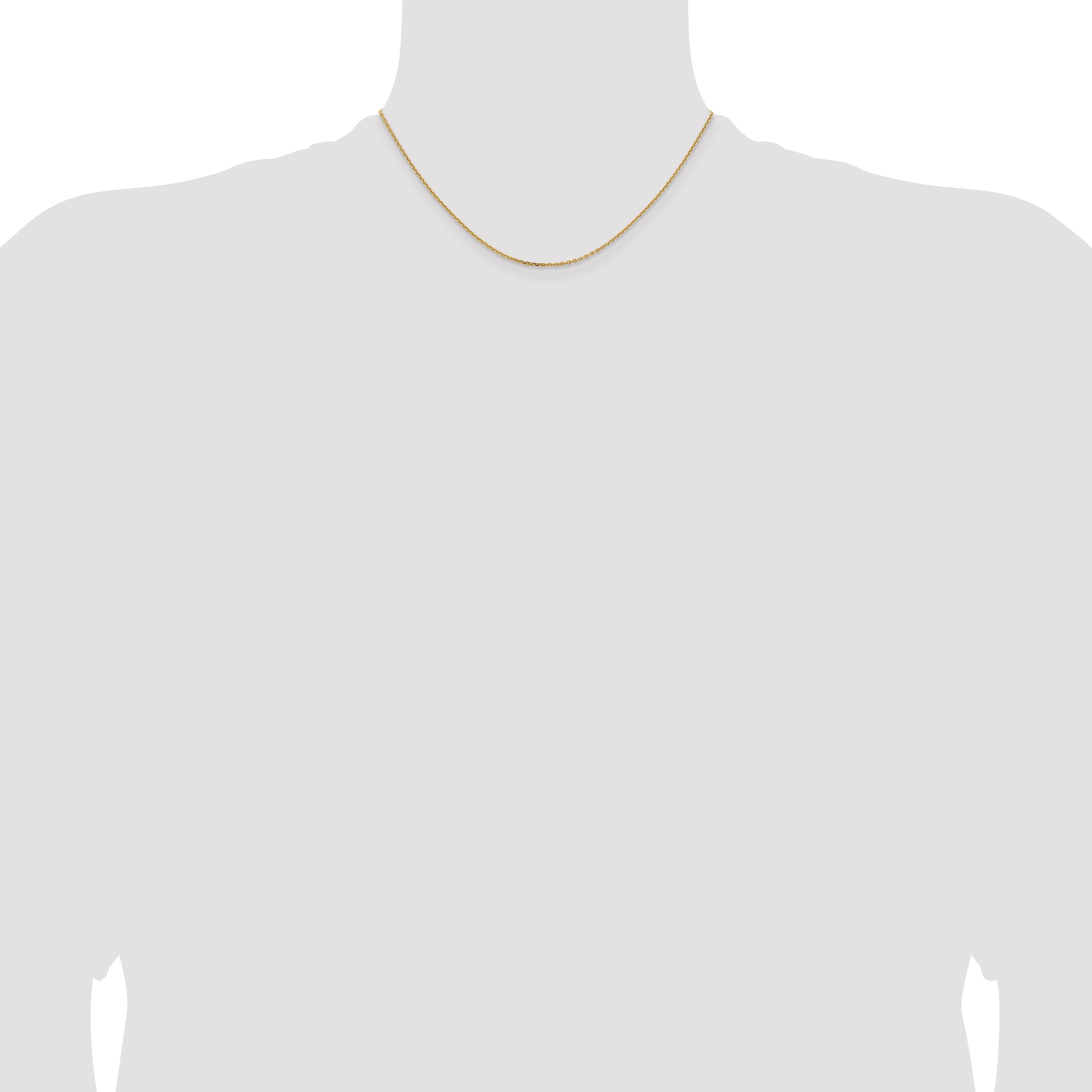 16 Inch 14K Yellow Gold 1.4mm D/C Cable Chain Necklace