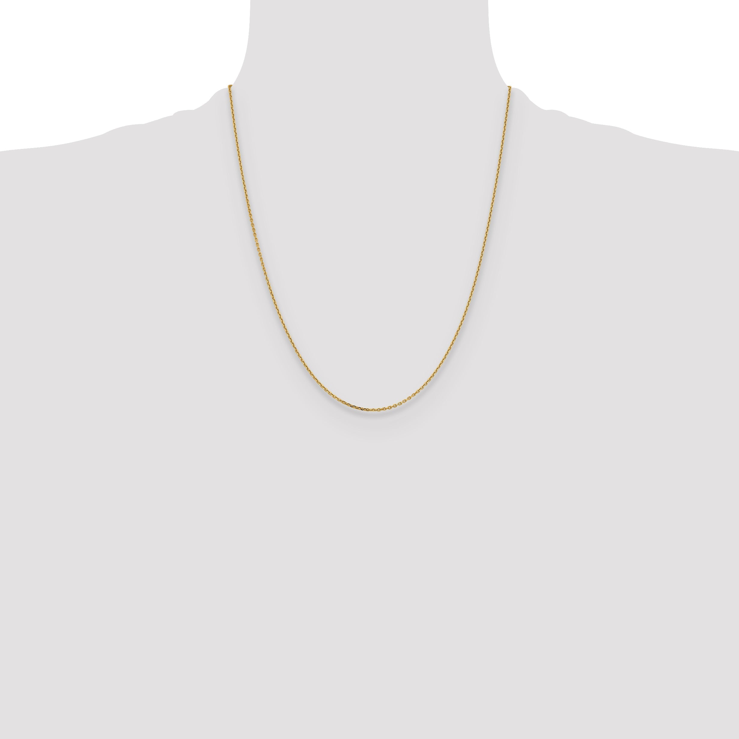 22 Inch 14K White Gold 1.4mm D/C Cable Chain Necklace