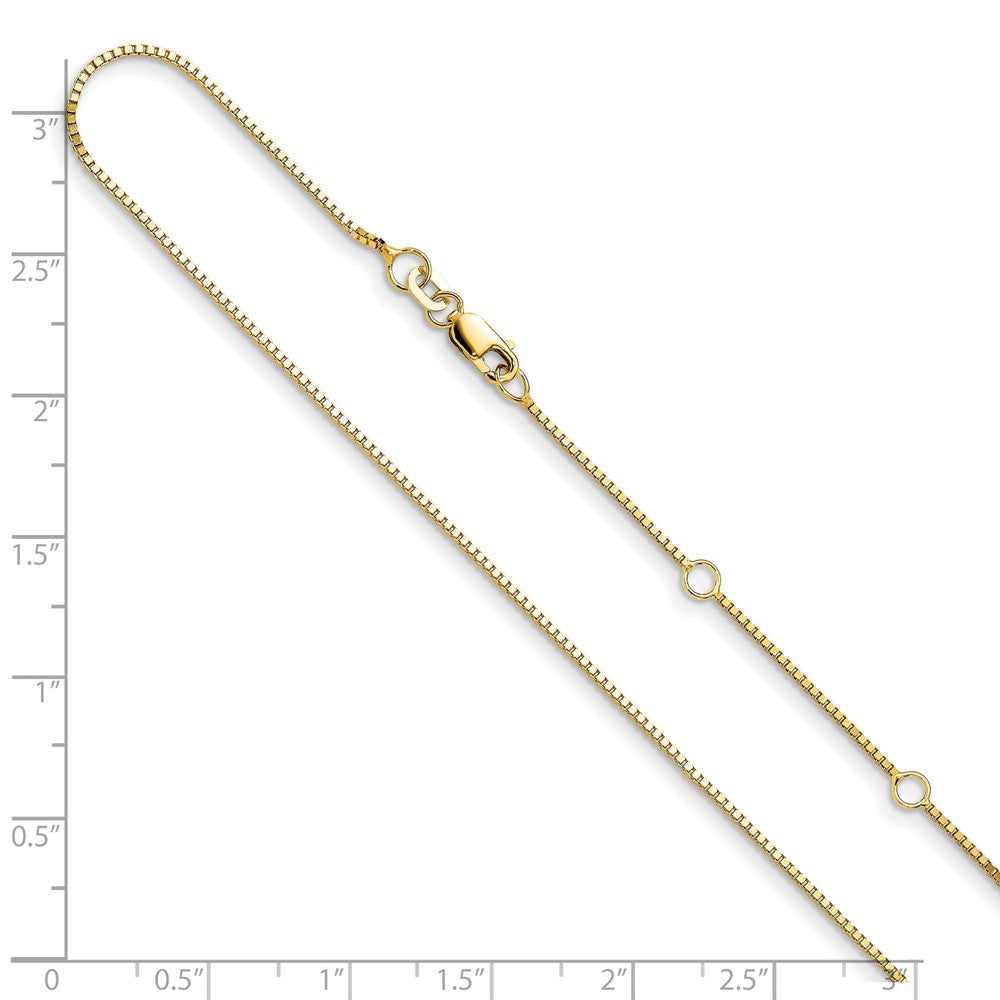 26 Inch 14K Yellow Gold .95mm Box 2In+2In Adjustable Chain Necklace