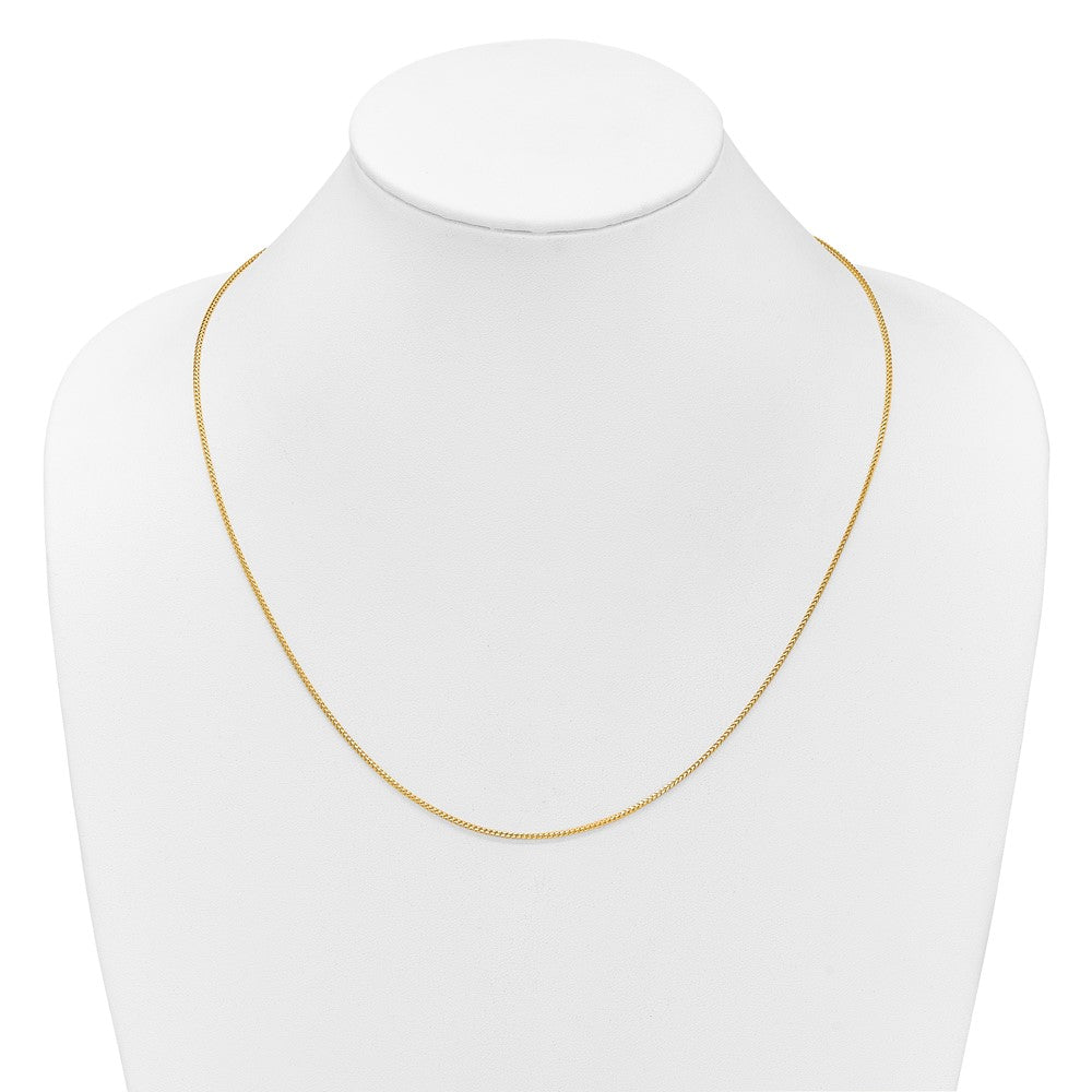 22 Inch 14K Yellow Gold Adjustable 1.25mm Franco Chain Necklace