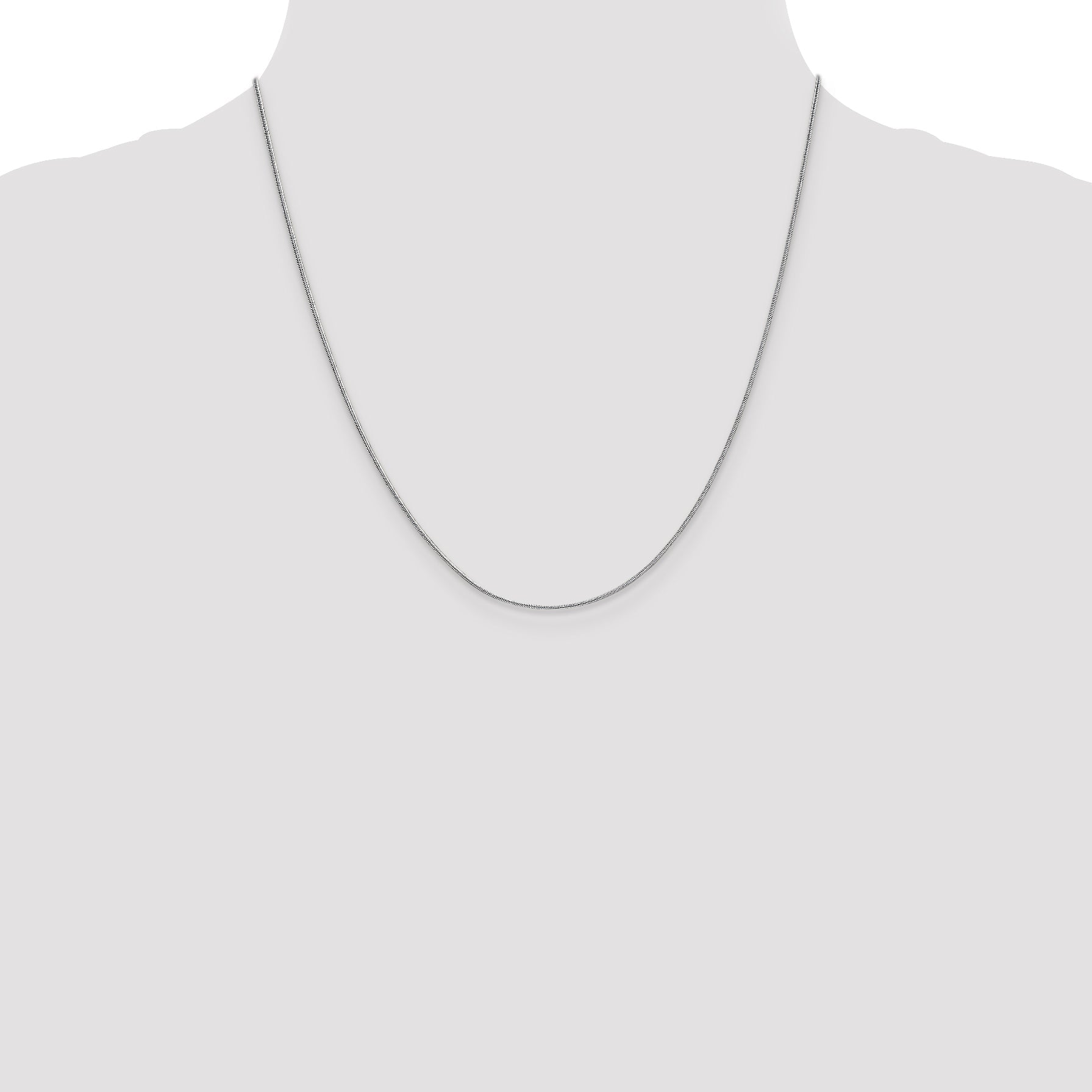 20 Inch 14K White Gold .9mm Round Snake Chain Necklace