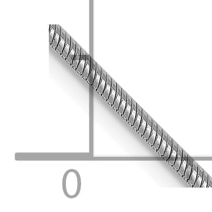 20 Inch 14K White Gold 1.3mm Round Snake Chain Necklace