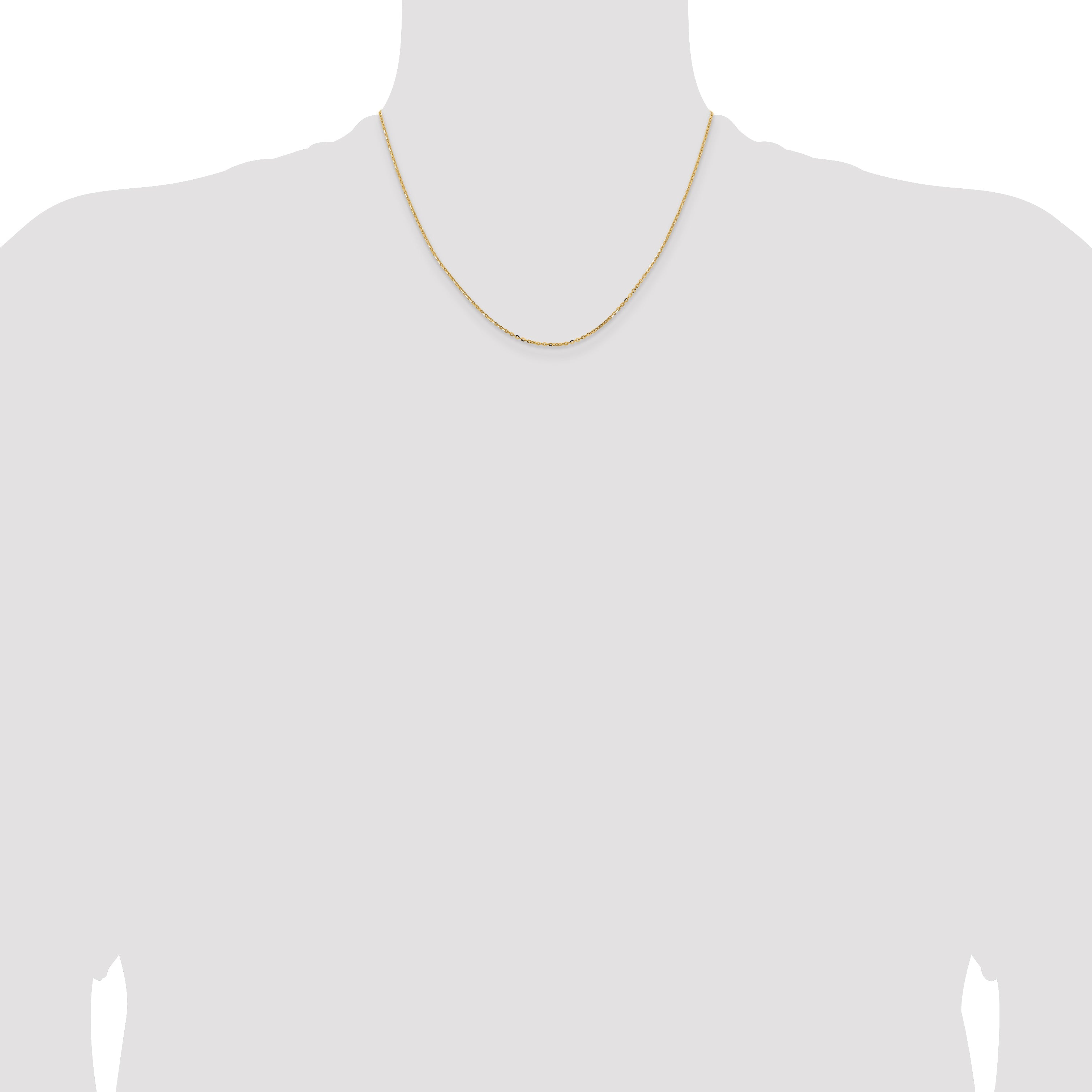 18 Inch 18K Yellow Gold 1.5mm D/C Cable Chain Necklace