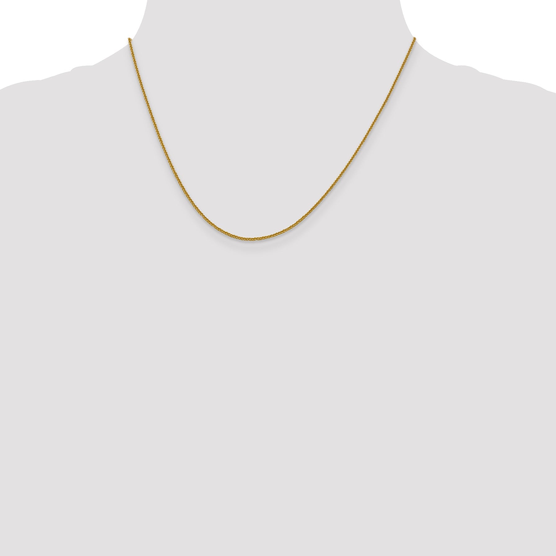 18 Inch 14K 1mm D/C Quadra Wheat Chain Necklace