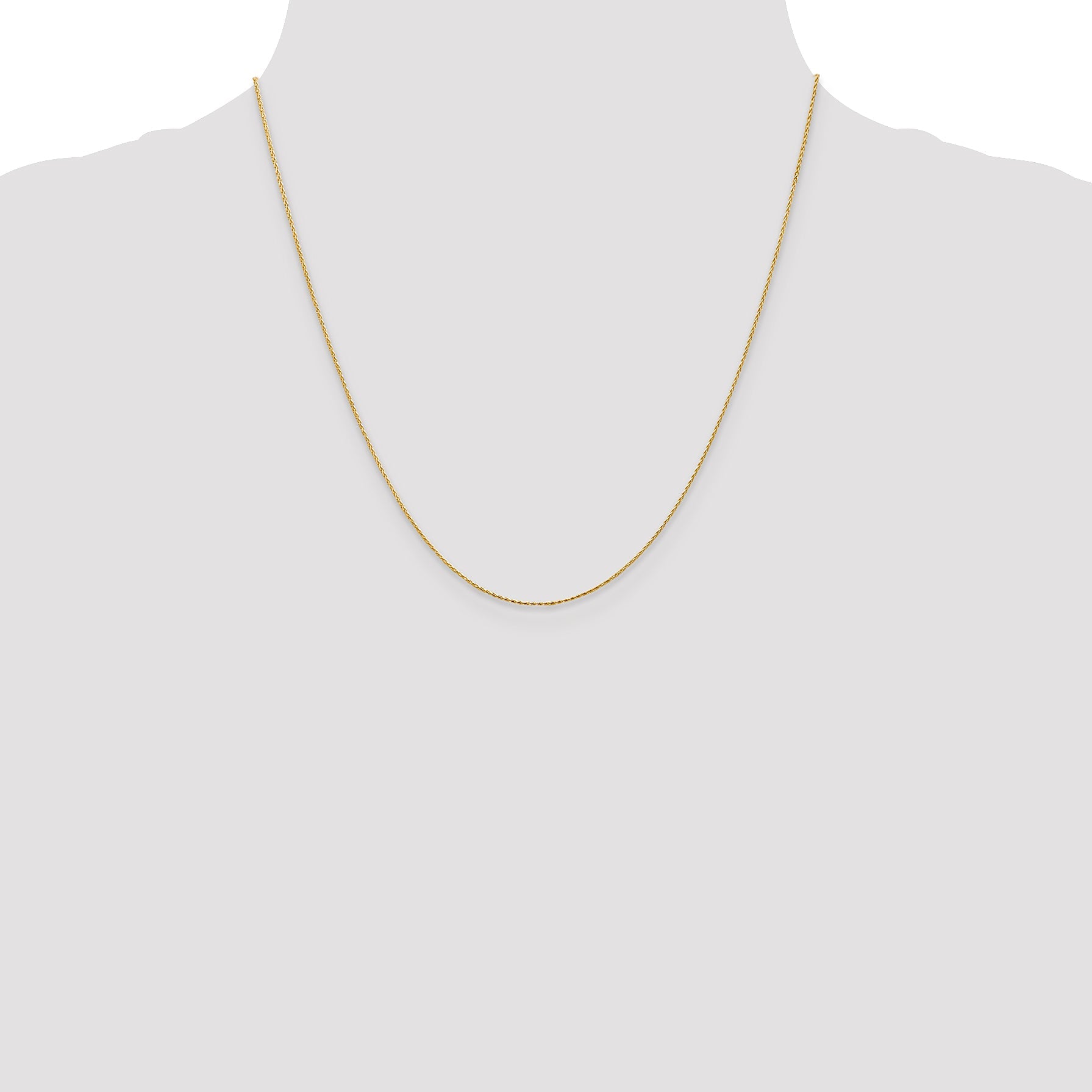 2 Inch 14K Yellow Gold .8mm D/C Wheat Chain Necklace