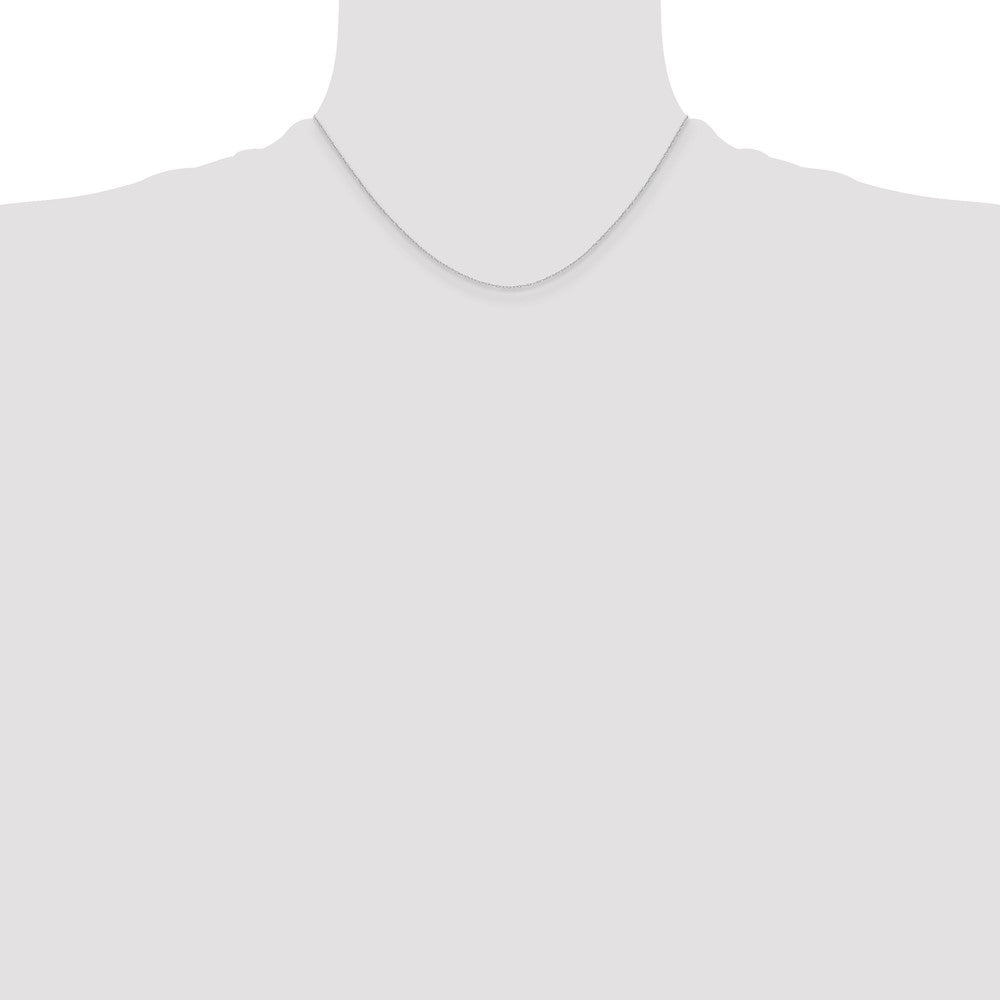 16 Inch 14K White Gold .4 mm Carded Cable Rope Chain Necklace