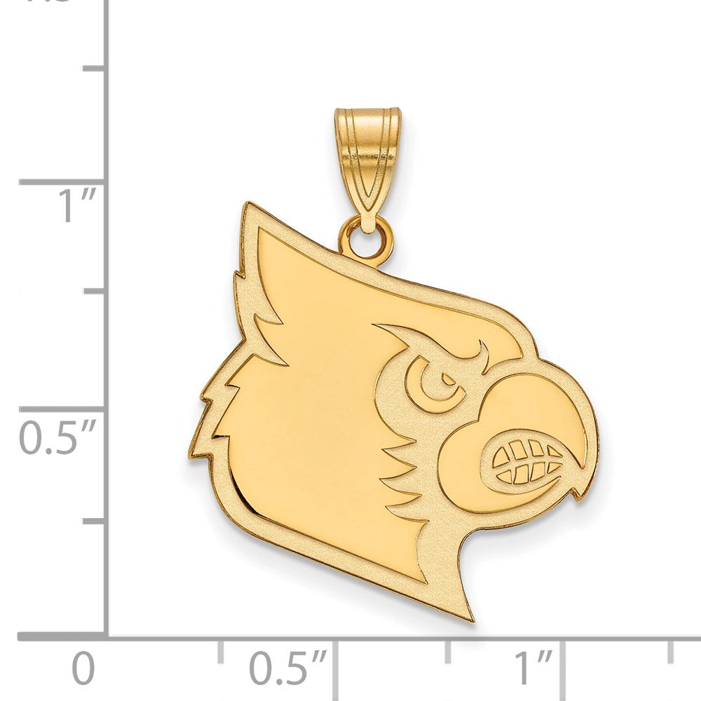 10K Yellow Gold Logoart University Of Louisville Cardinal Extra Large Pendant