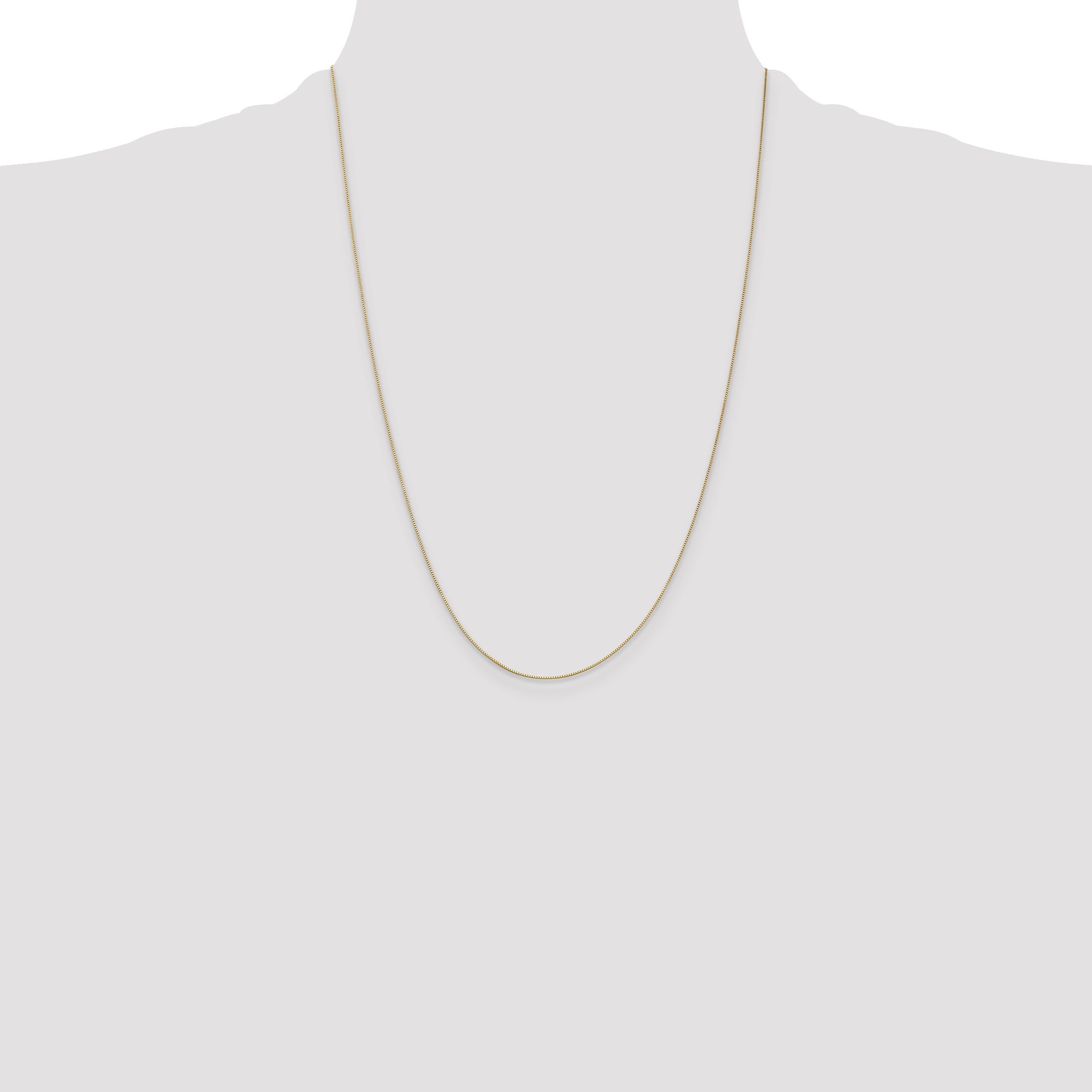 10K Yellow Gold .5mm Baby Box Chain Spring Ring Clasp