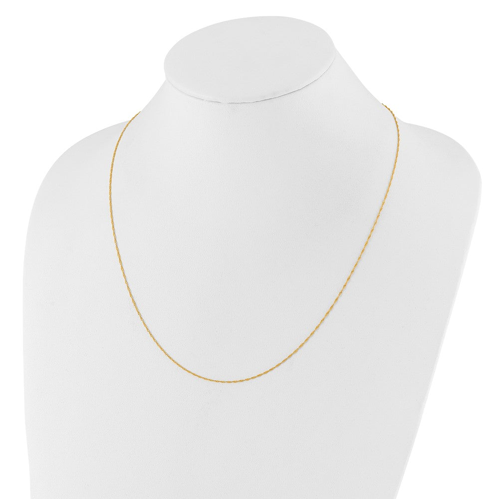 22 Inch 10K Adjustable 1mm Singapore Chain Necklace