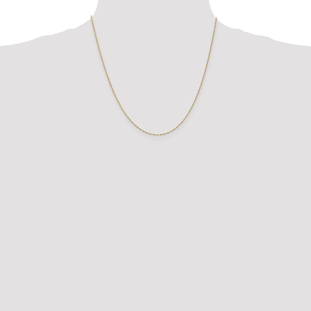 2 Inch 10K Yellow Gold 1mm Singapore Chain Necklace