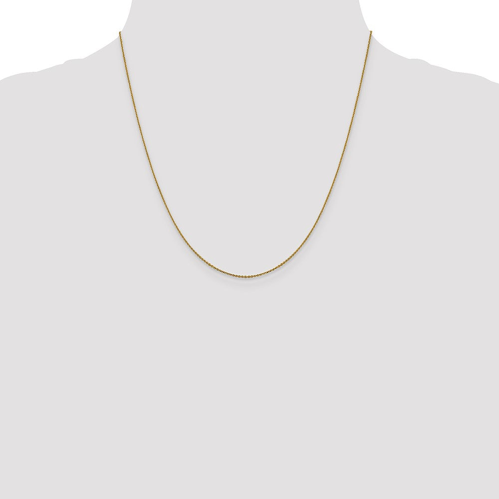 2 Inch 10K Yellow Gold 1.0 mm D/C Cable Chain Necklace