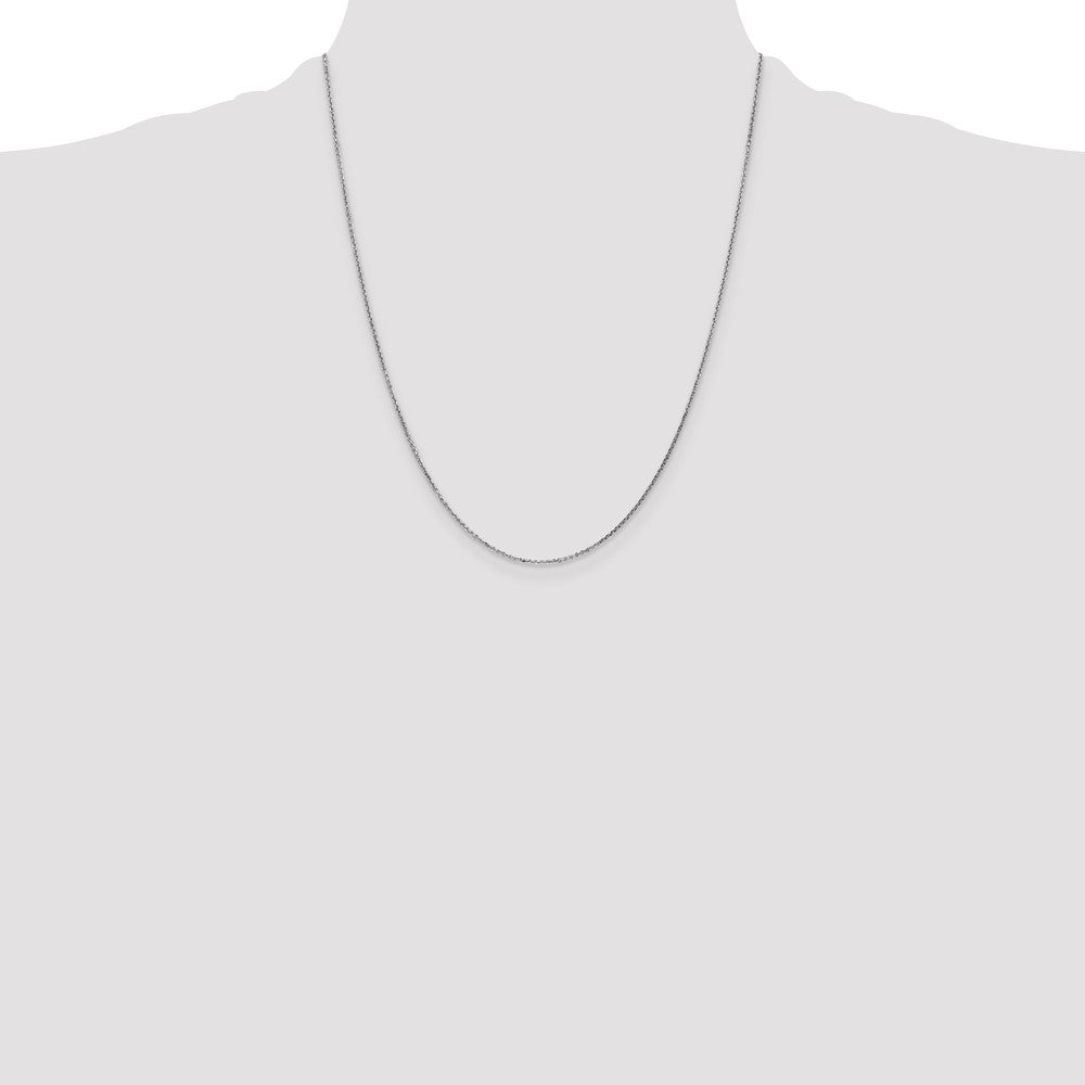 22 Inch 10K White Gold .95mm D/C Cable Chain Necklace