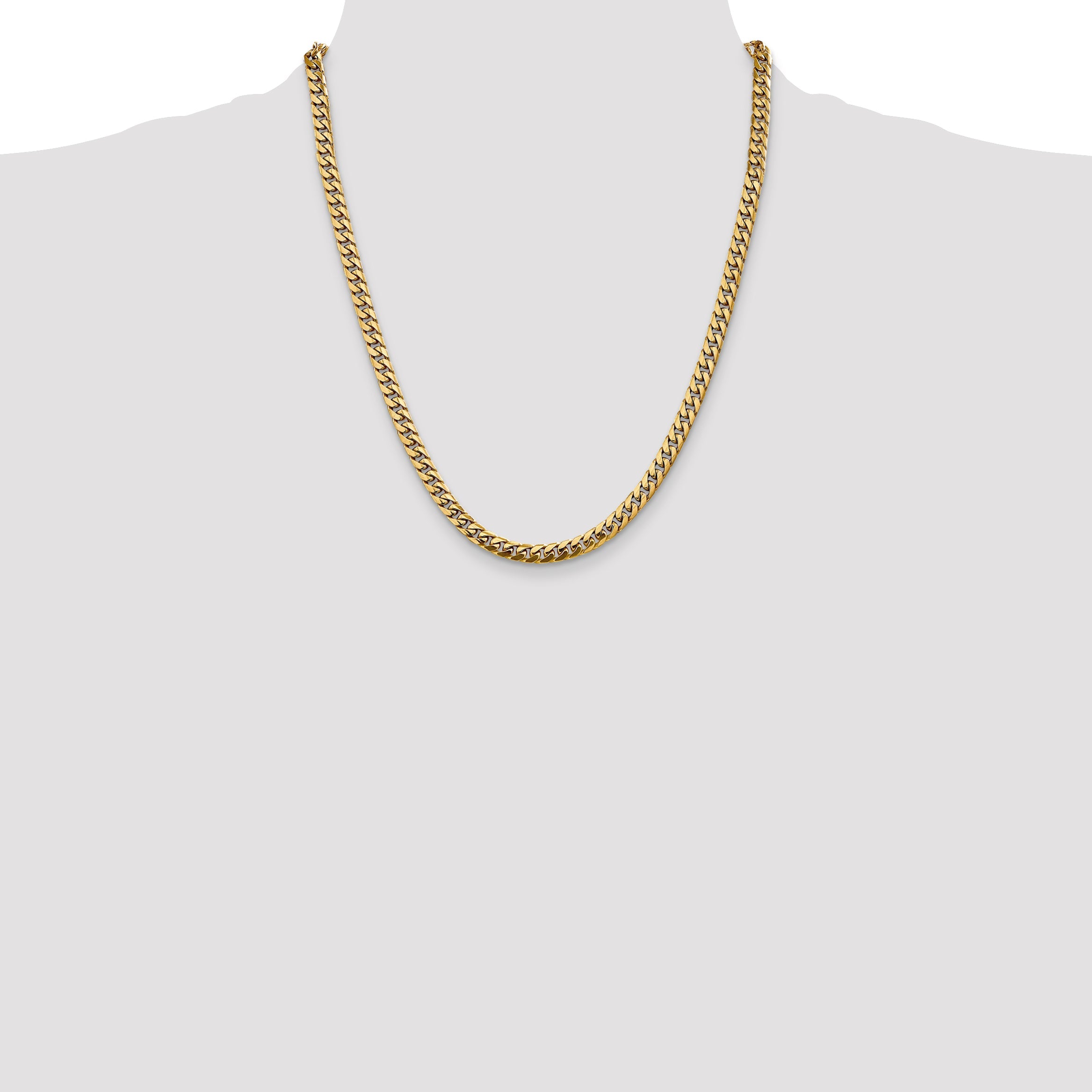 22 Inch 10K Yellow Gold 5mm Solid Miami Cuban Chain Necklace