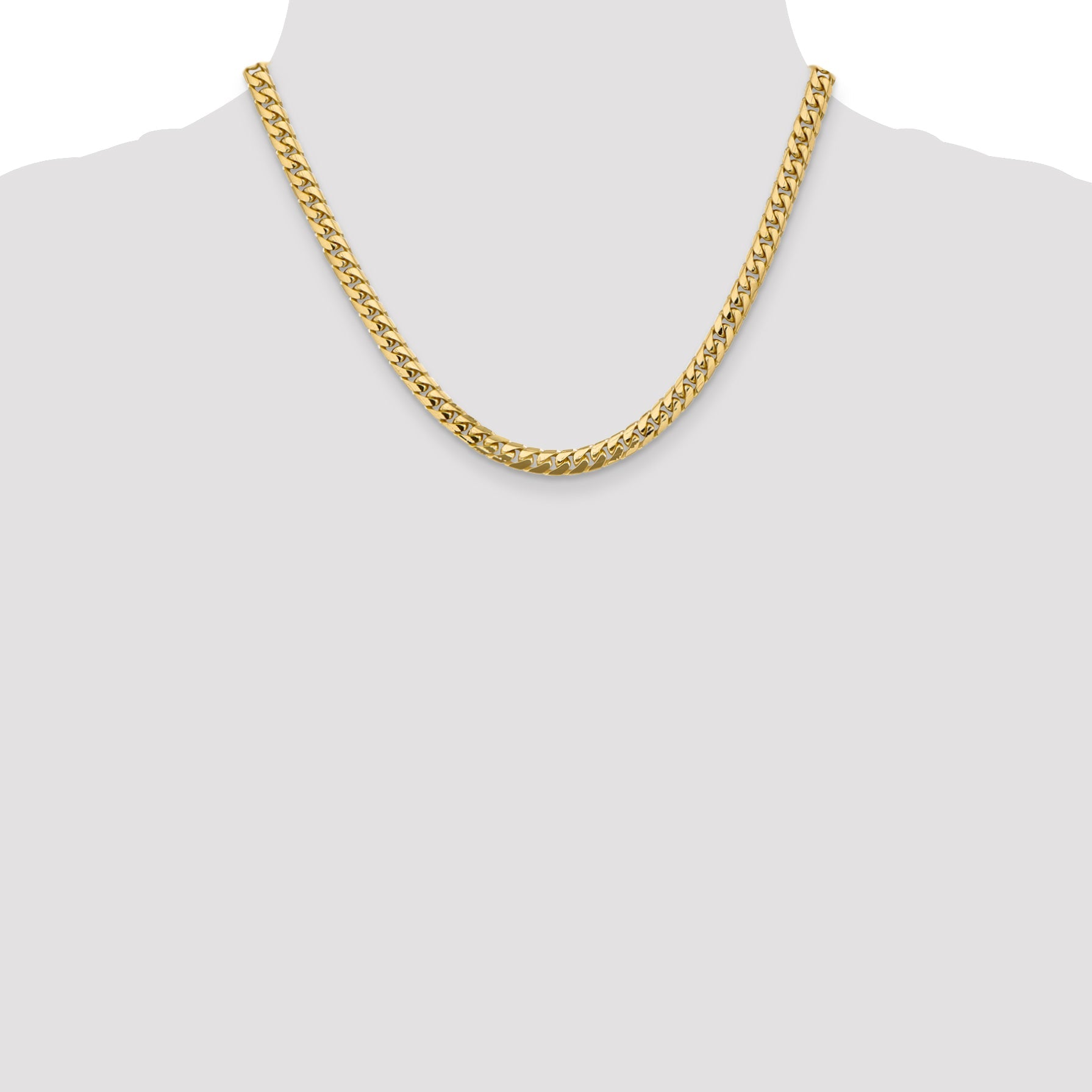 18 Inch 10K Yellow Gold 5.5mm Solid Miami Cuban Chain Necklace