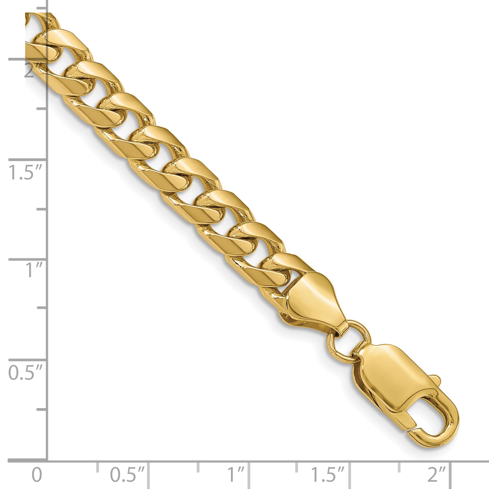 8 Inch 10K Yellow Gold 6.25mm Solid Miami Cuban Chain Bracelet