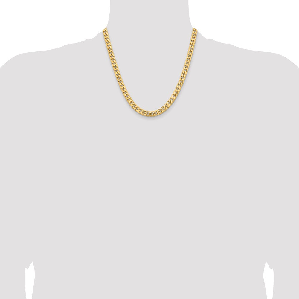 2 Inch 10K Yellow Gold 6.75mm Solid Miami Cuban Chain Necklace