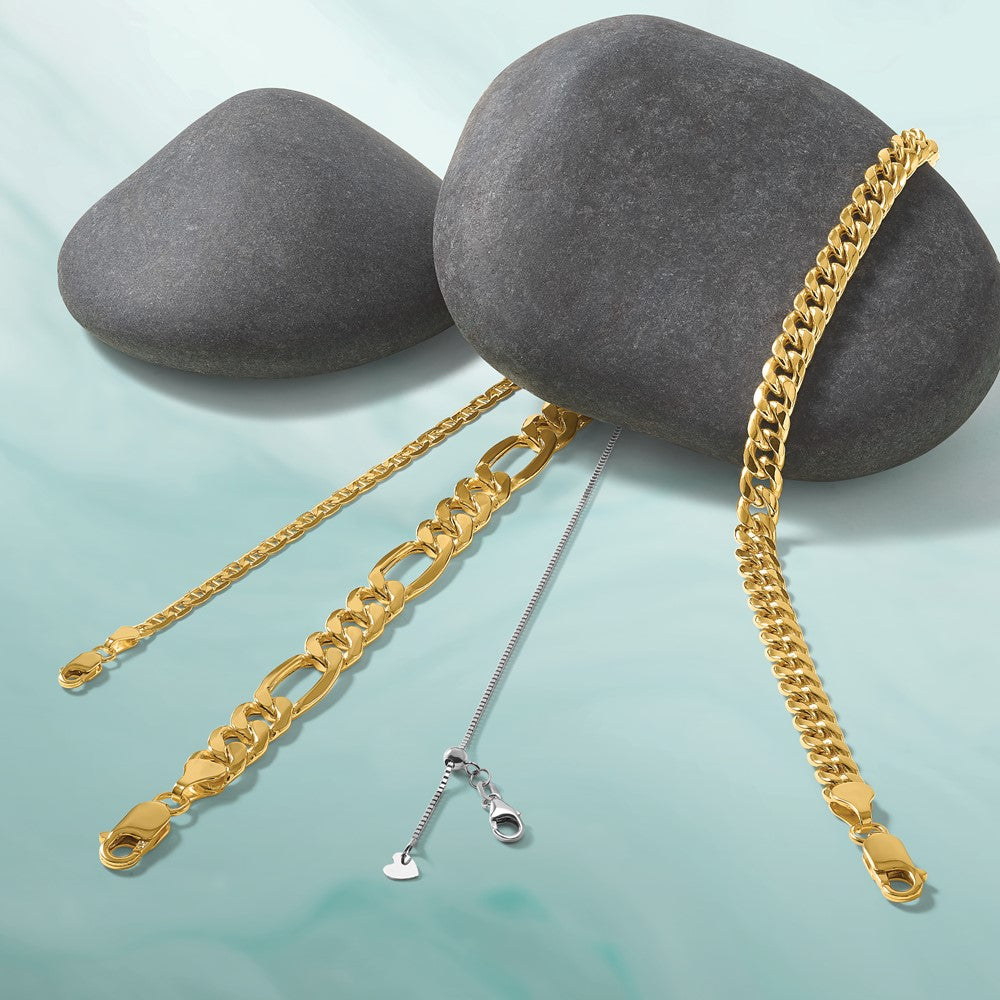 2 Inch 10K Yellow Gold 6mm Semi Solid Miami Cuban Chain Necklace