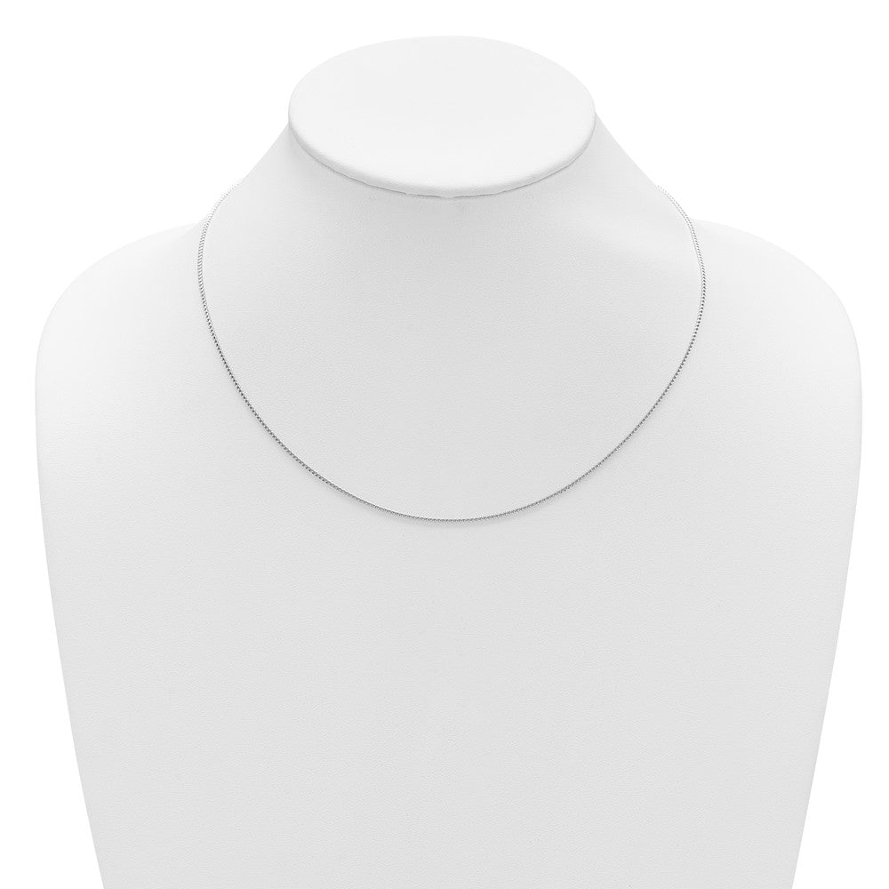 18 Inch 10K White Gold 1.1mm Franco 1In+1In Adjustable Chain Necklace