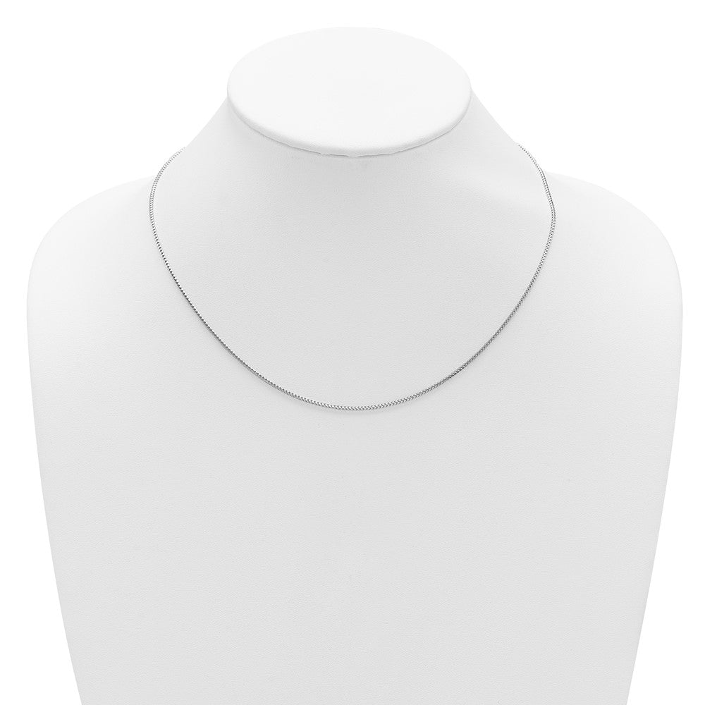 18 Inch 10K White Gold 1.25mm Franco 1In+1In Adjustable Chain Necklace