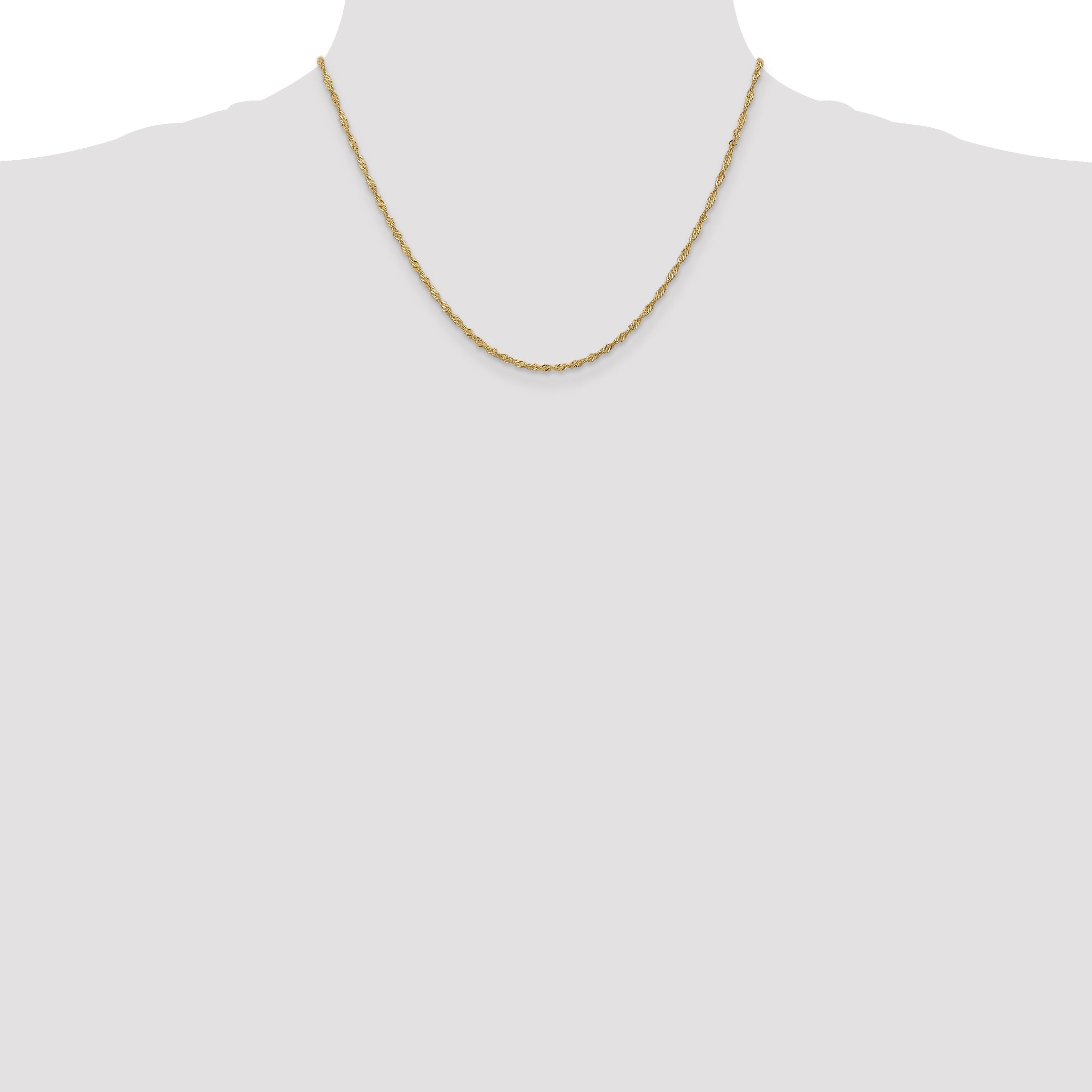 18 Inch 14K 1.6mm Singapore Chain Necklace